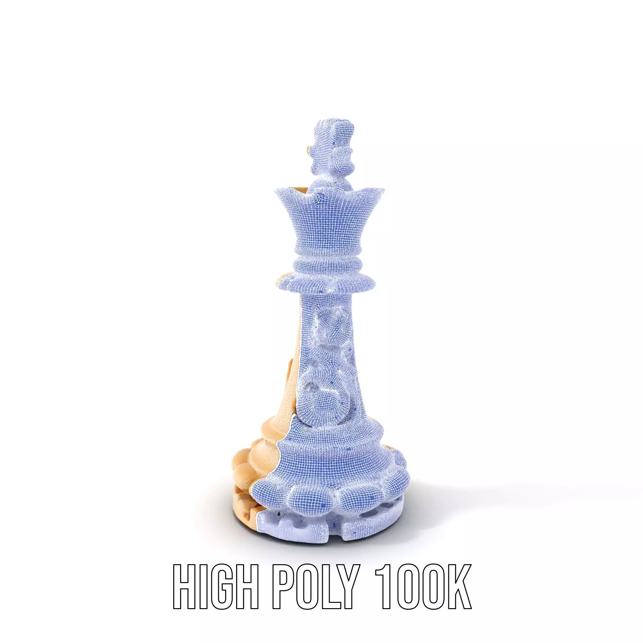 Elegant Ivory Chess King model pack Low-poly 3D model_4