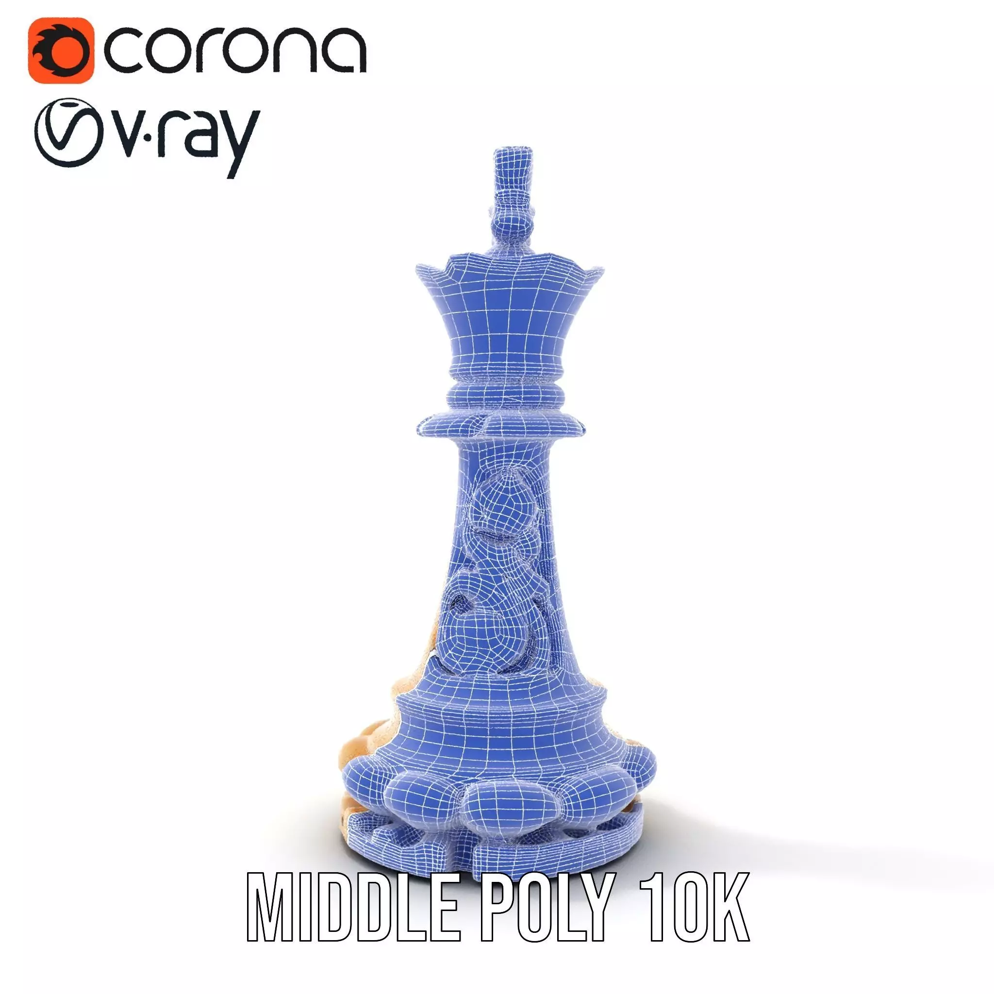 Elegant Ivory Chess King model pack Low-poly 3D model_23