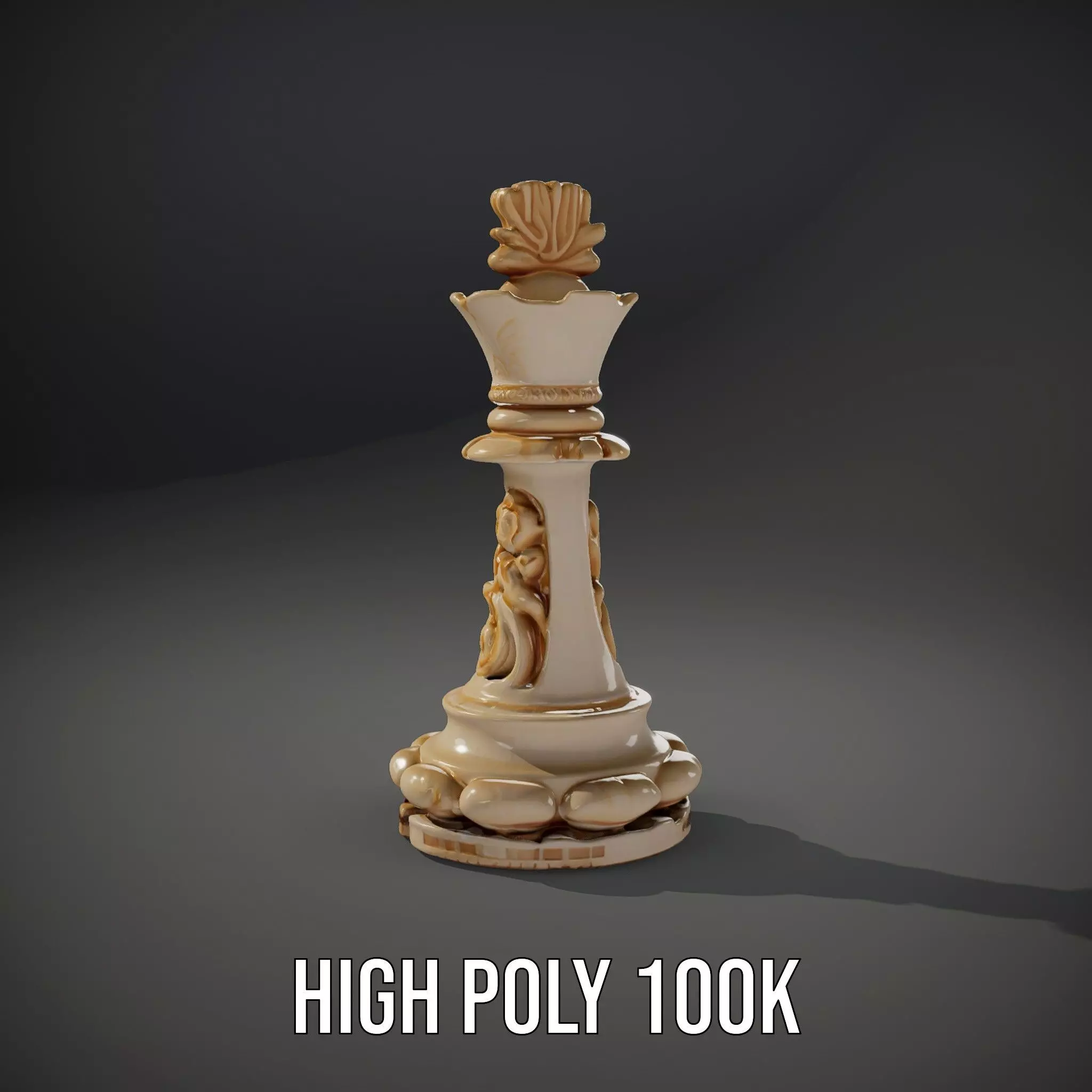 Elegant Ivory Chess King model pack Low-poly 3D model_10
