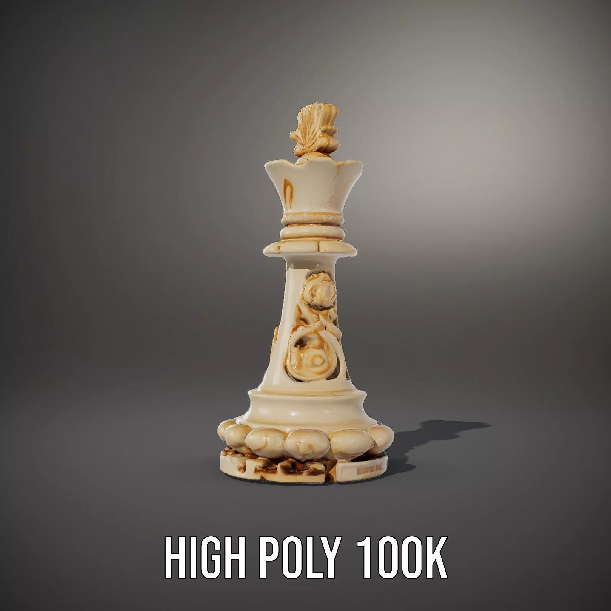 Elegant Ivory Chess King model pack Low-poly 3D model_8