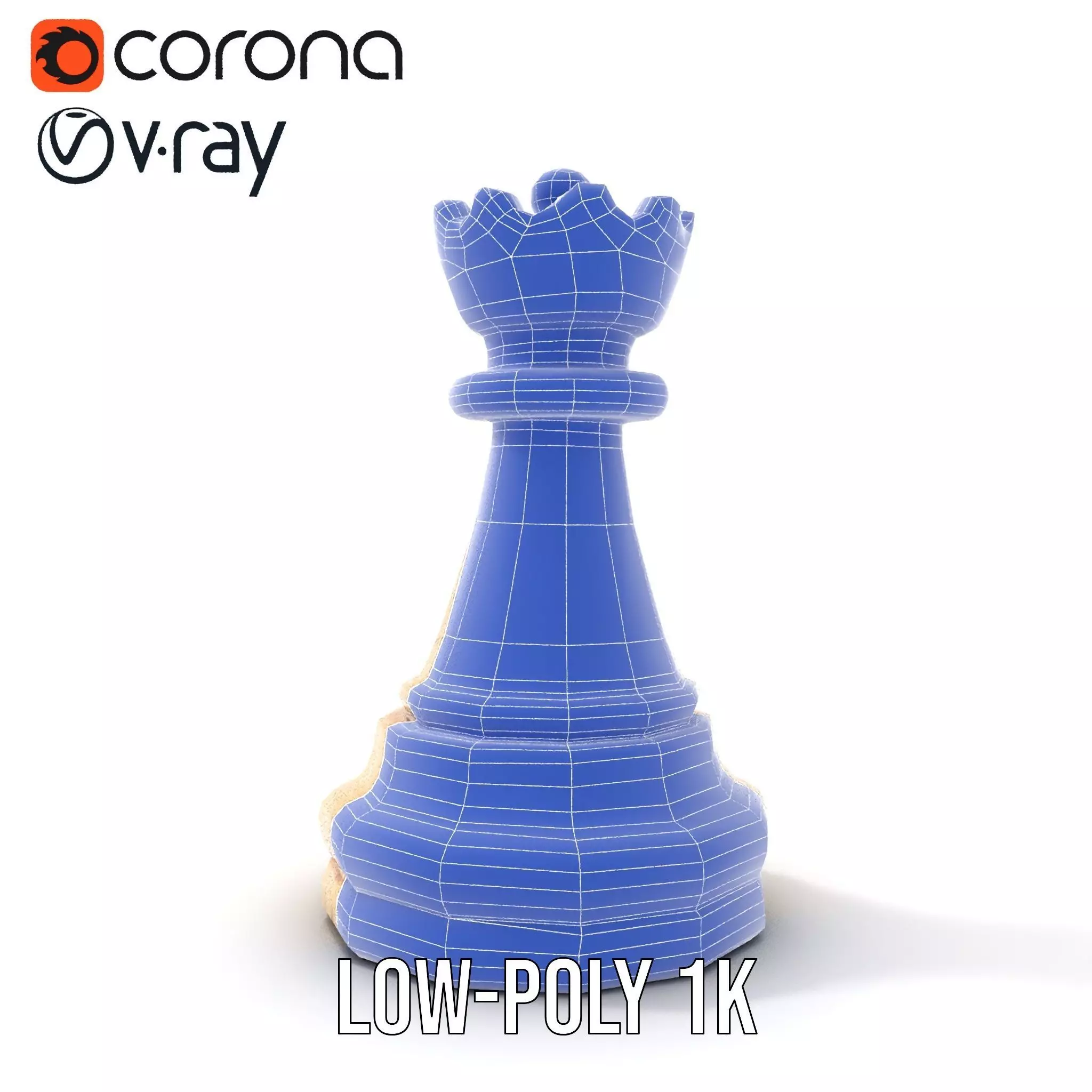 Ivory King Chess Piece model pack Low-poly 3D model_28