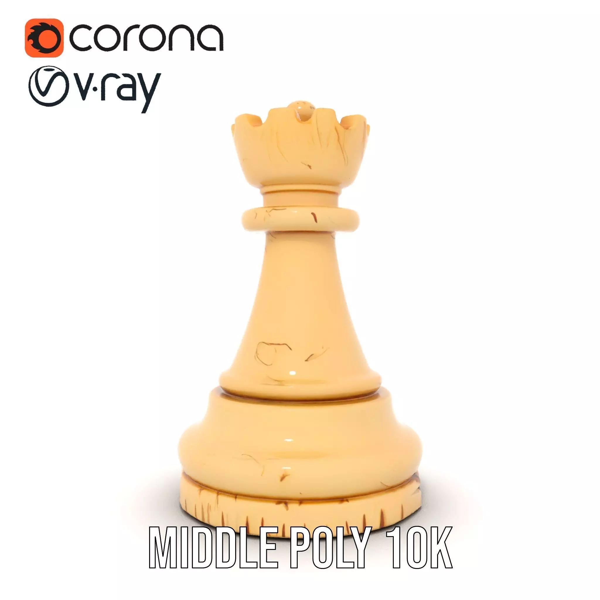 Ivory King Chess Piece model pack Low-poly 3D model_11