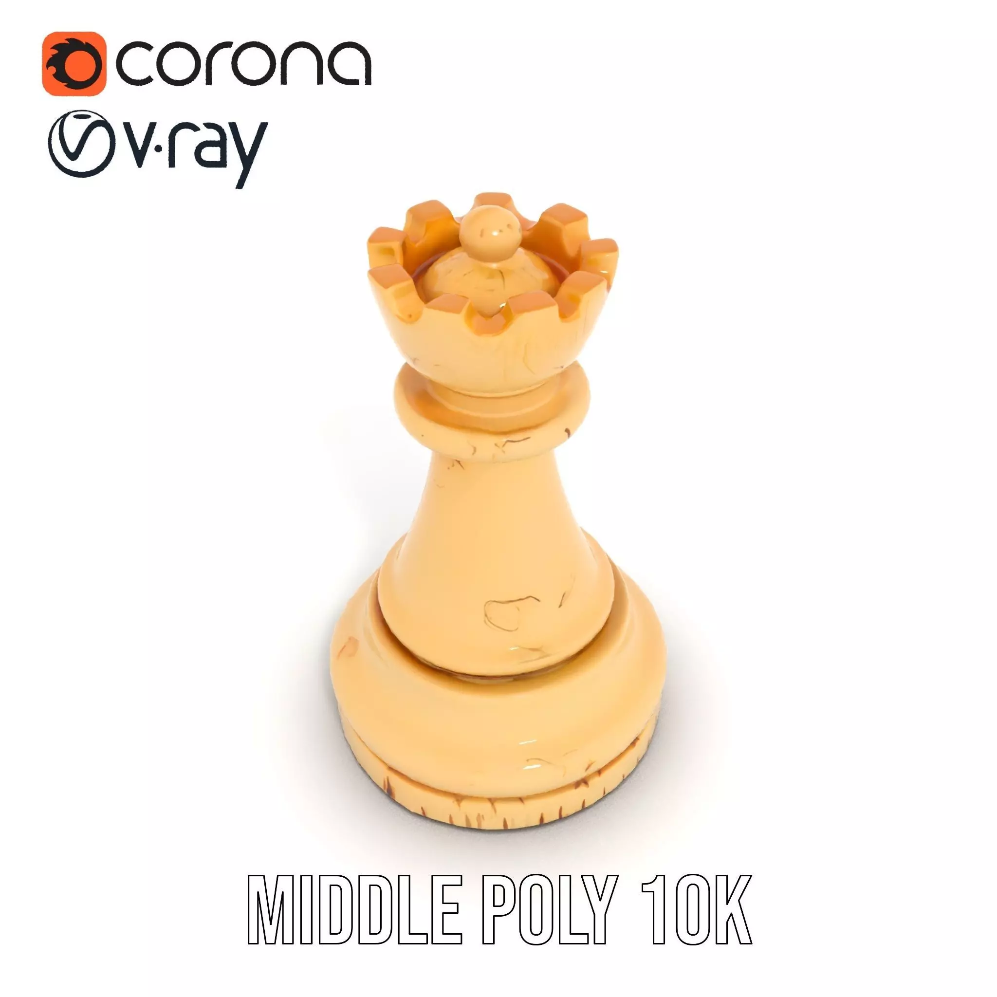 Ivory King Chess Piece model pack Low-poly 3D model_13