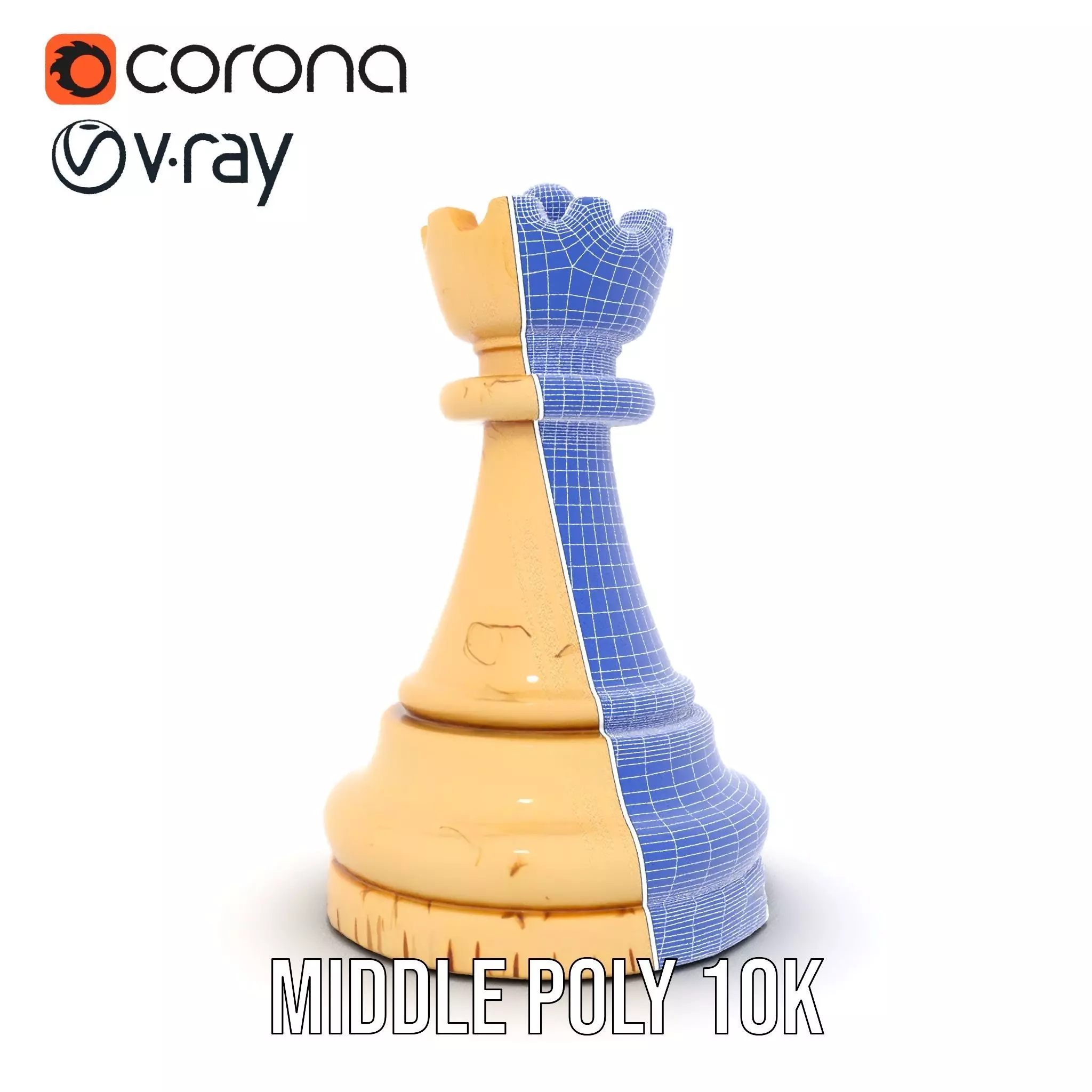 Ivory King Chess Piece model pack Low-poly 3D model_30