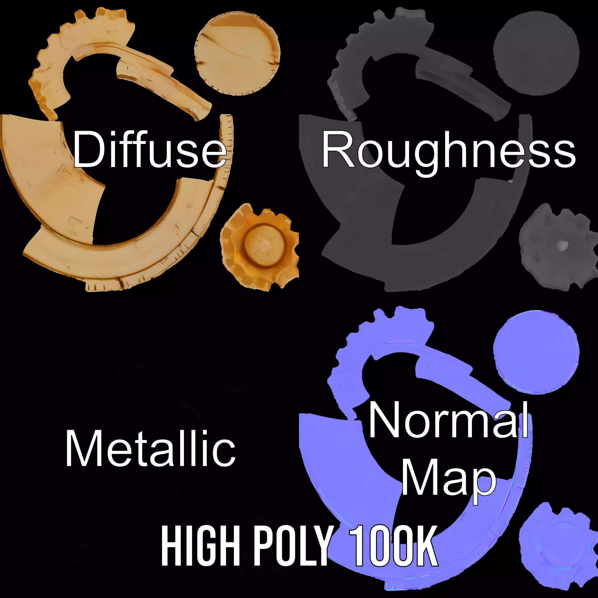 Ivory King Chess Piece model pack Low-poly 3D model_3