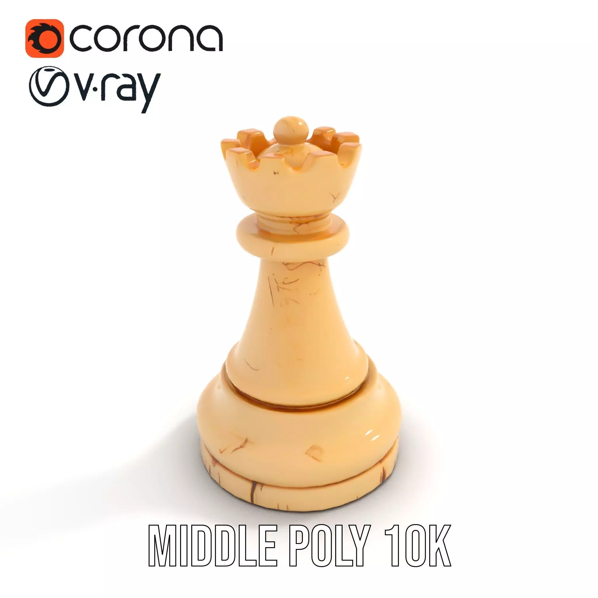 Ivory King Chess Piece model pack Low-poly 3D model_6