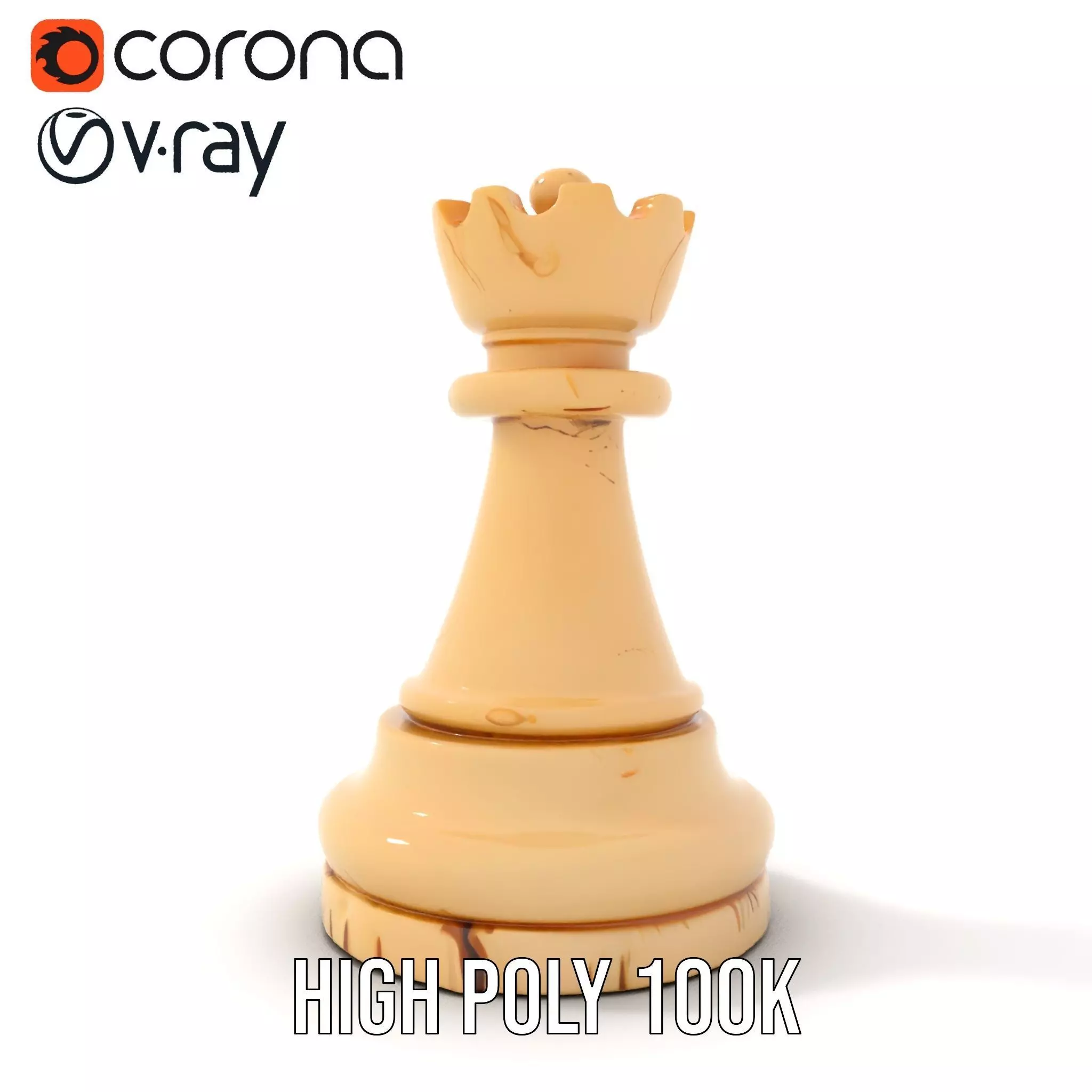 Ivory King Chess Piece model pack Low-poly 3D model_15