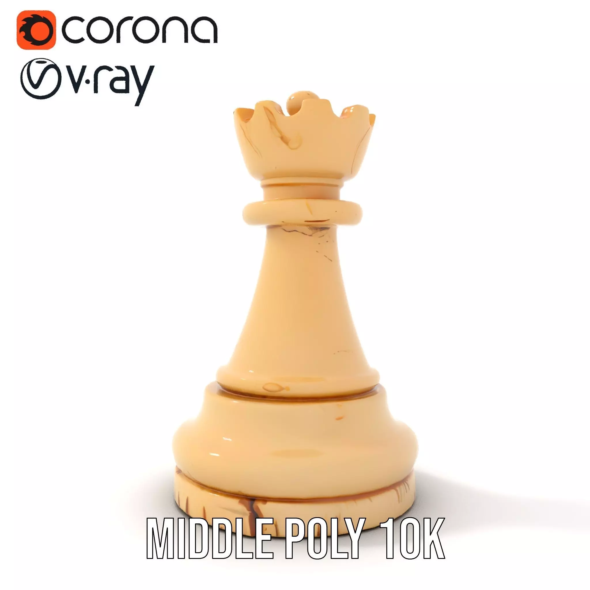 Ivory King Chess Piece model pack Low-poly 3D model_5