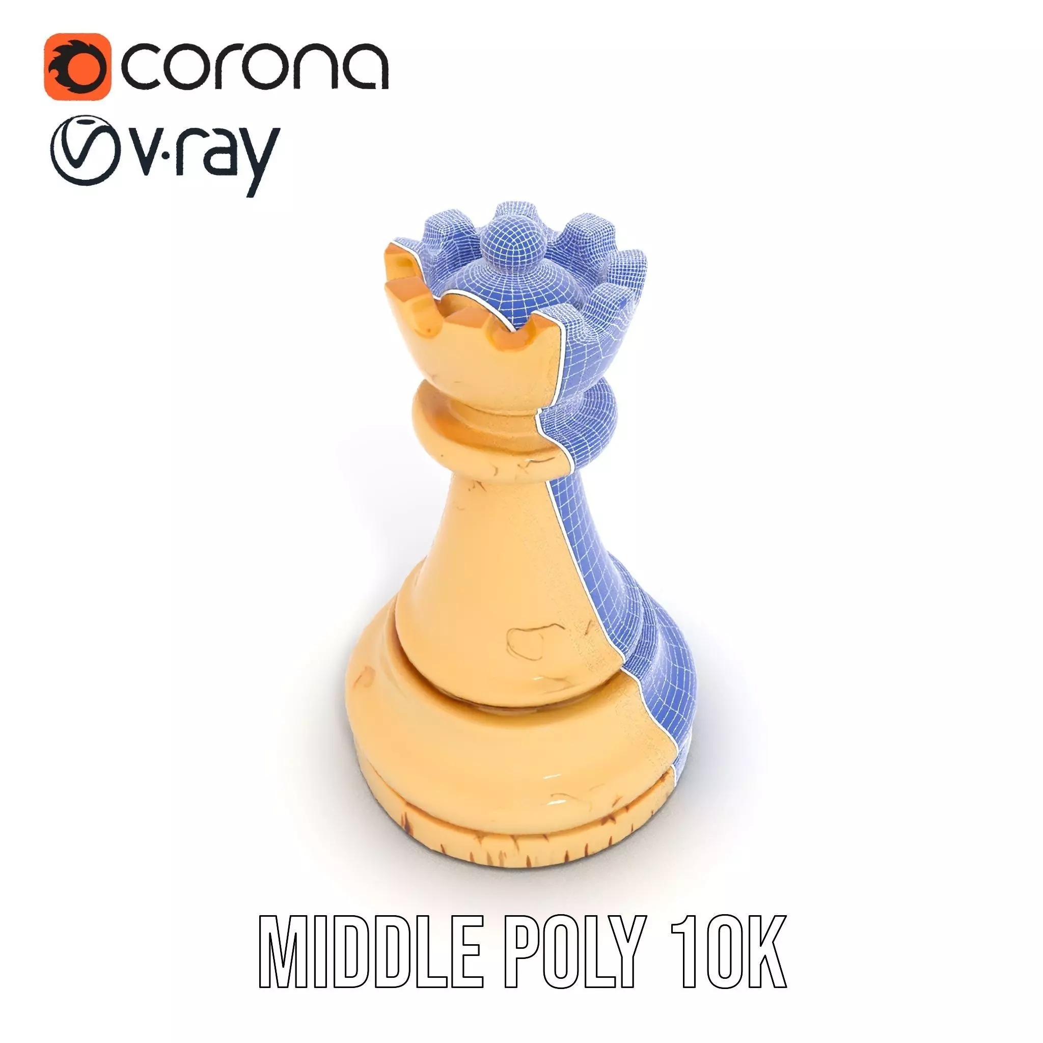 Ivory King Chess Piece model pack Low-poly 3D model_22