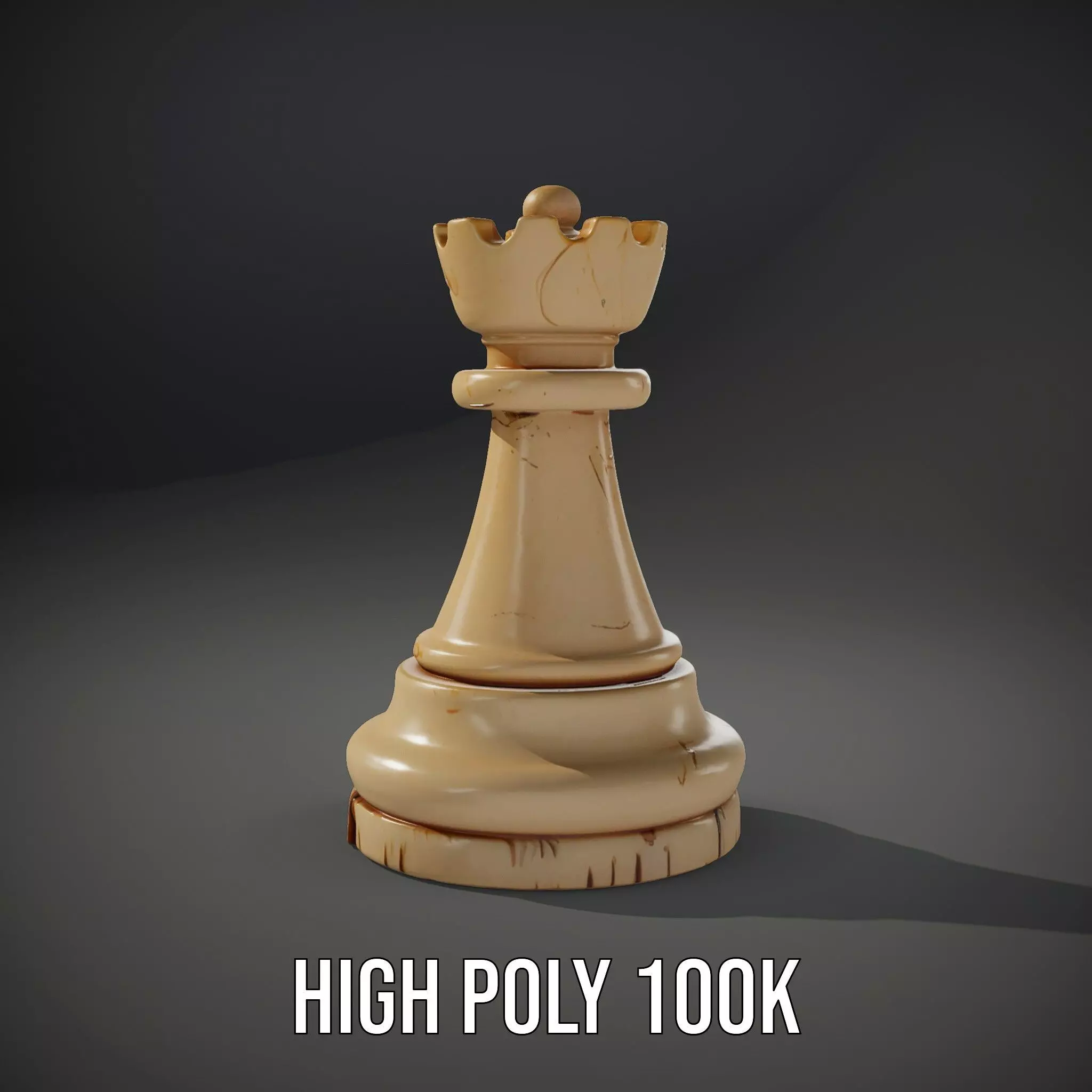 Ivory King Chess Piece model pack Low-poly 3D model_10