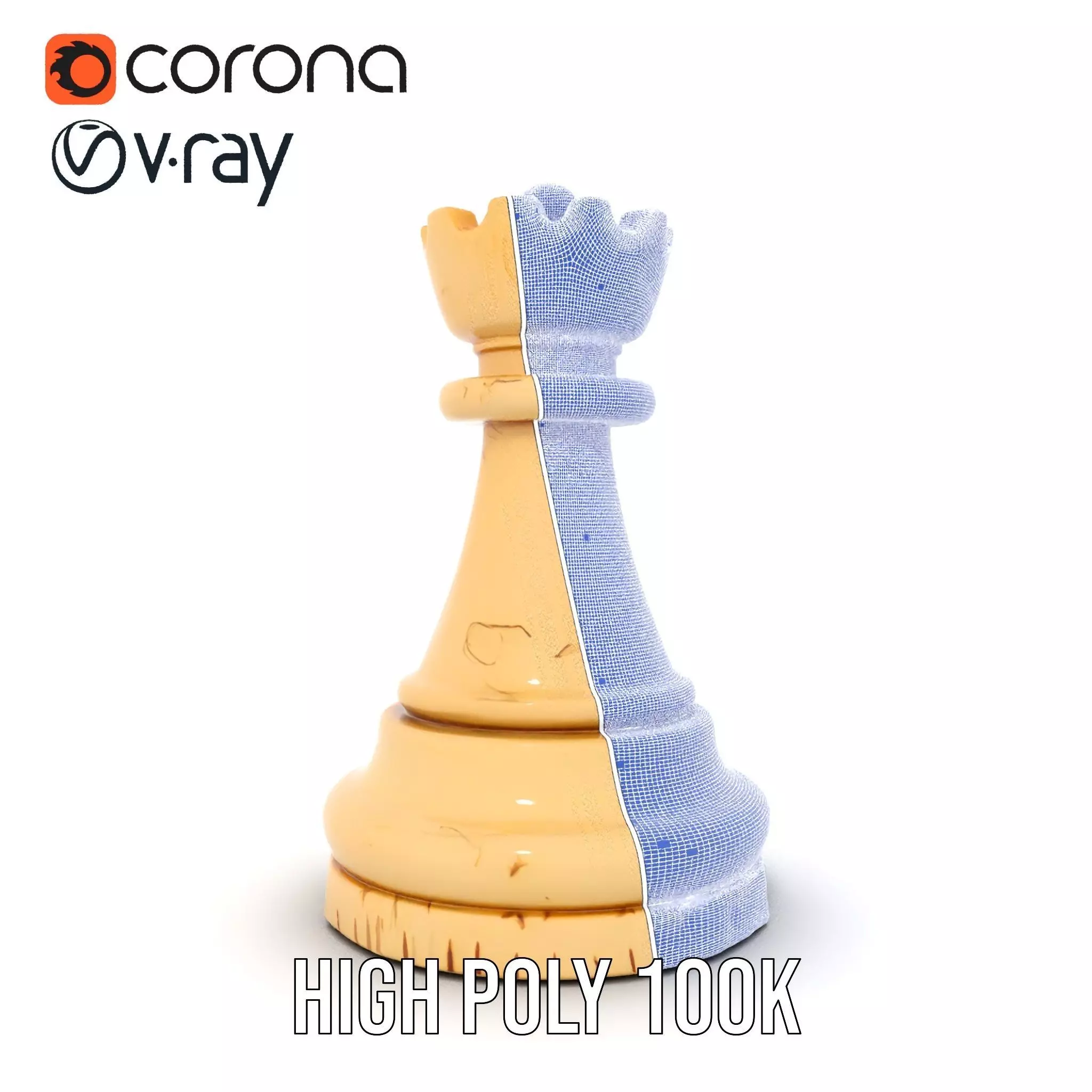 Ivory King Chess Piece model pack Low-poly 3D model_34