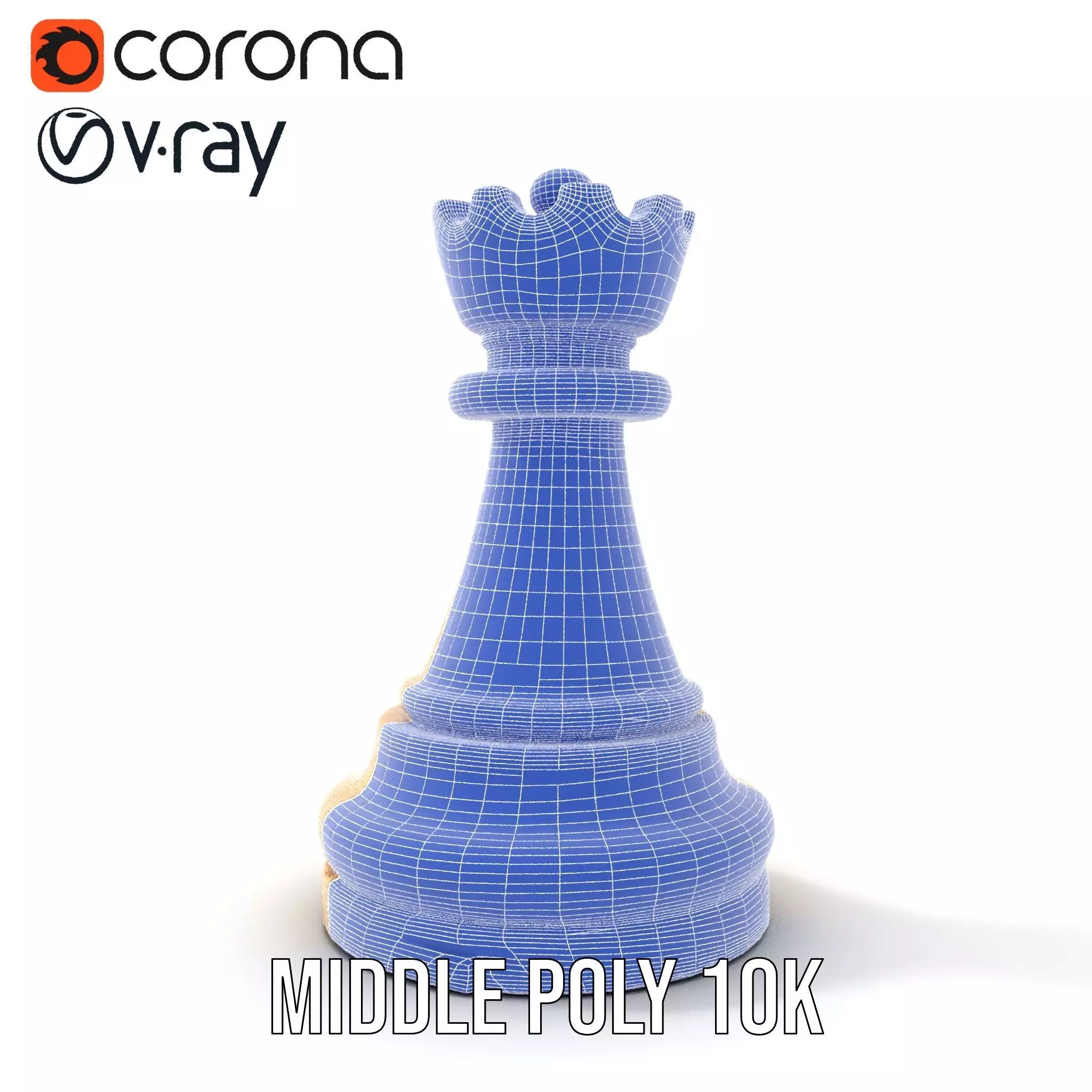 Ivory King Chess Piece model pack Low-poly 3D model_24