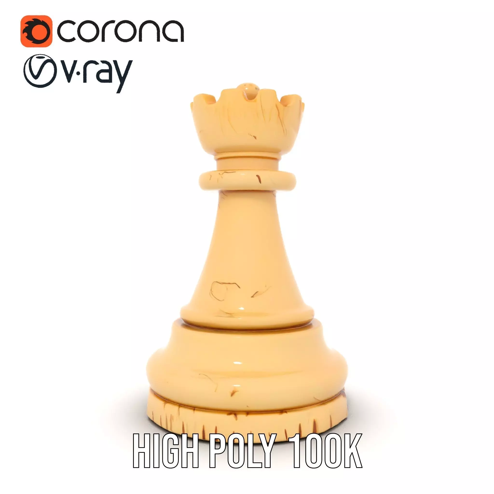 Ivory King Chess Piece model pack Low-poly 3D model_21