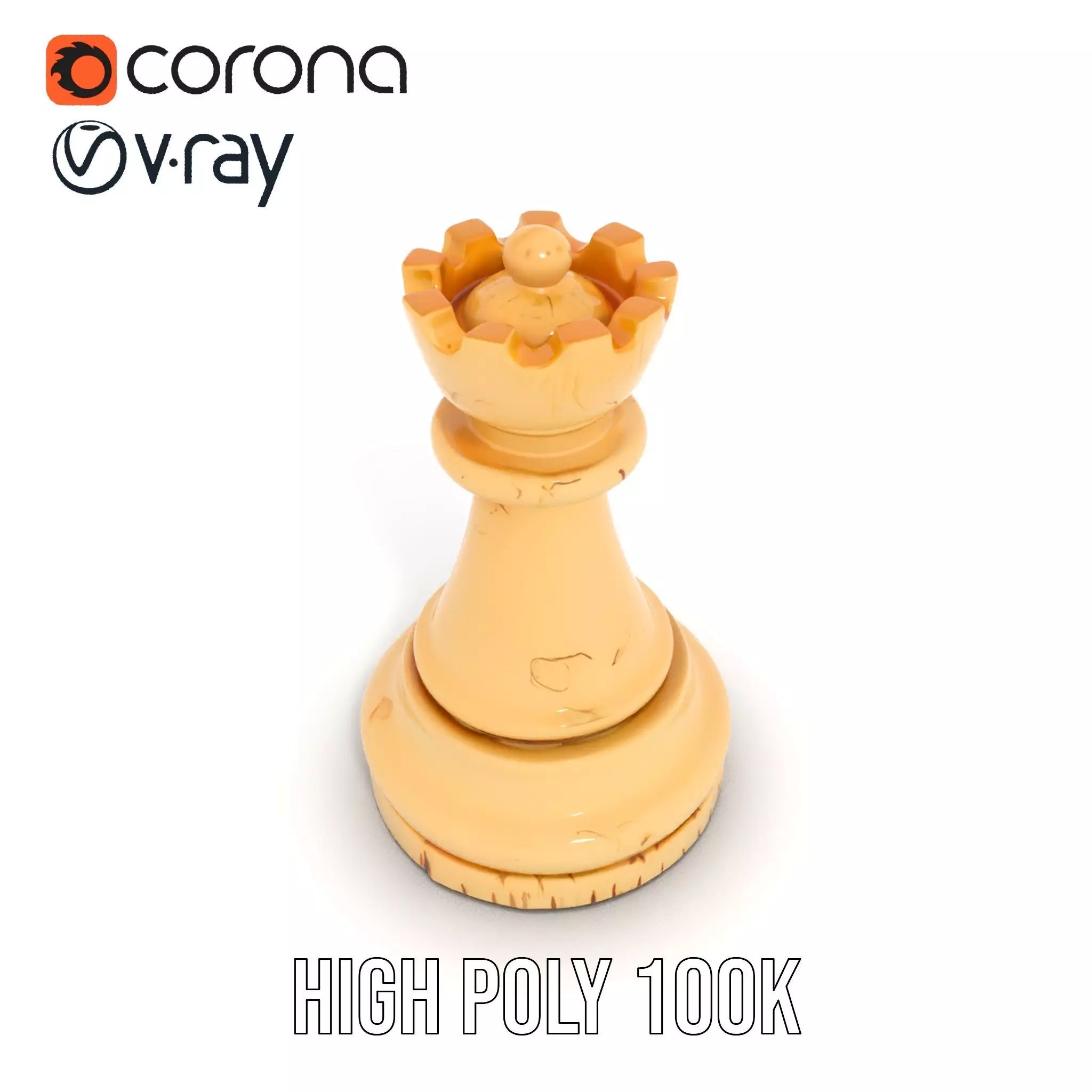 Ivory King Chess Piece model pack Low-poly 3D model_18