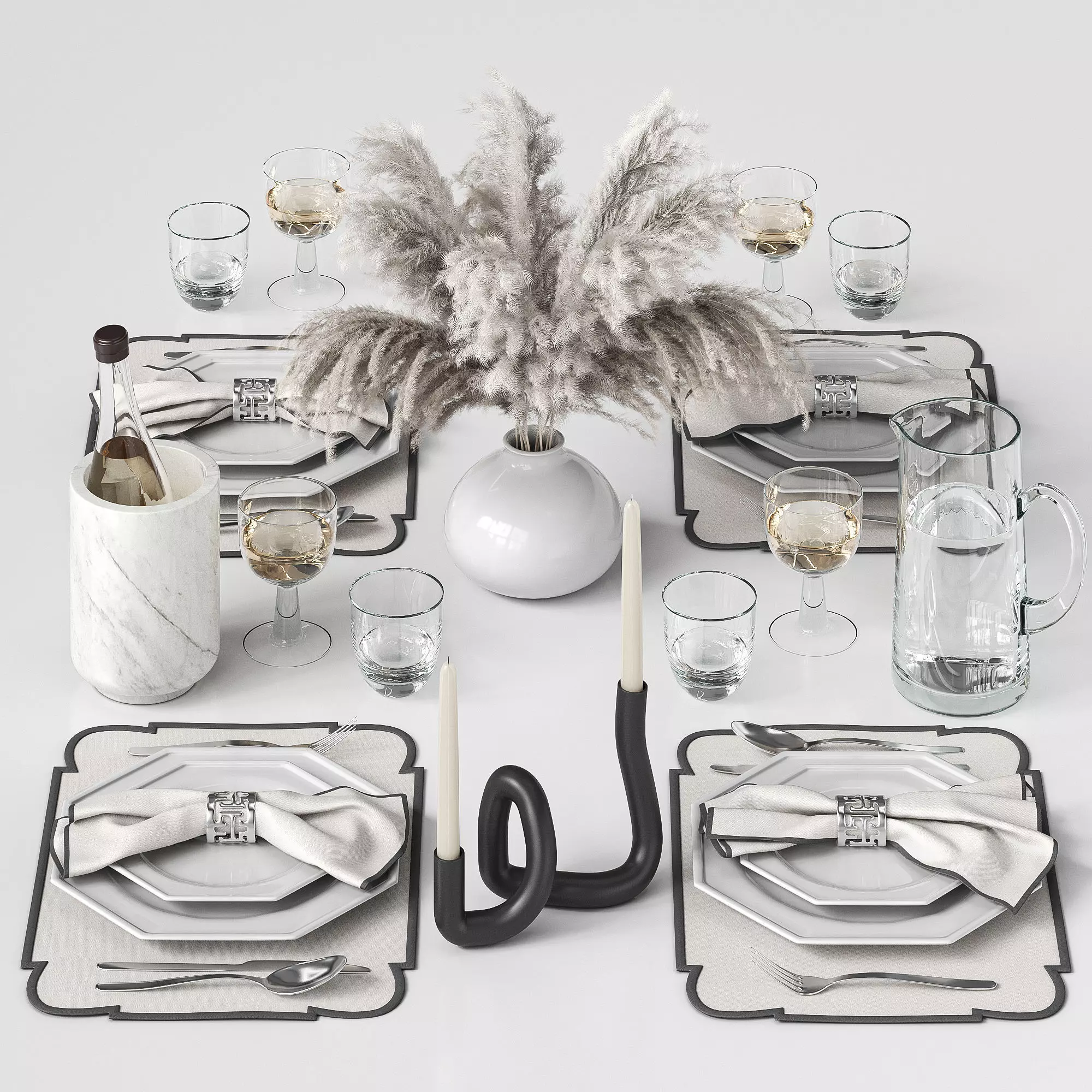 Table setting HM 01 3D model_0