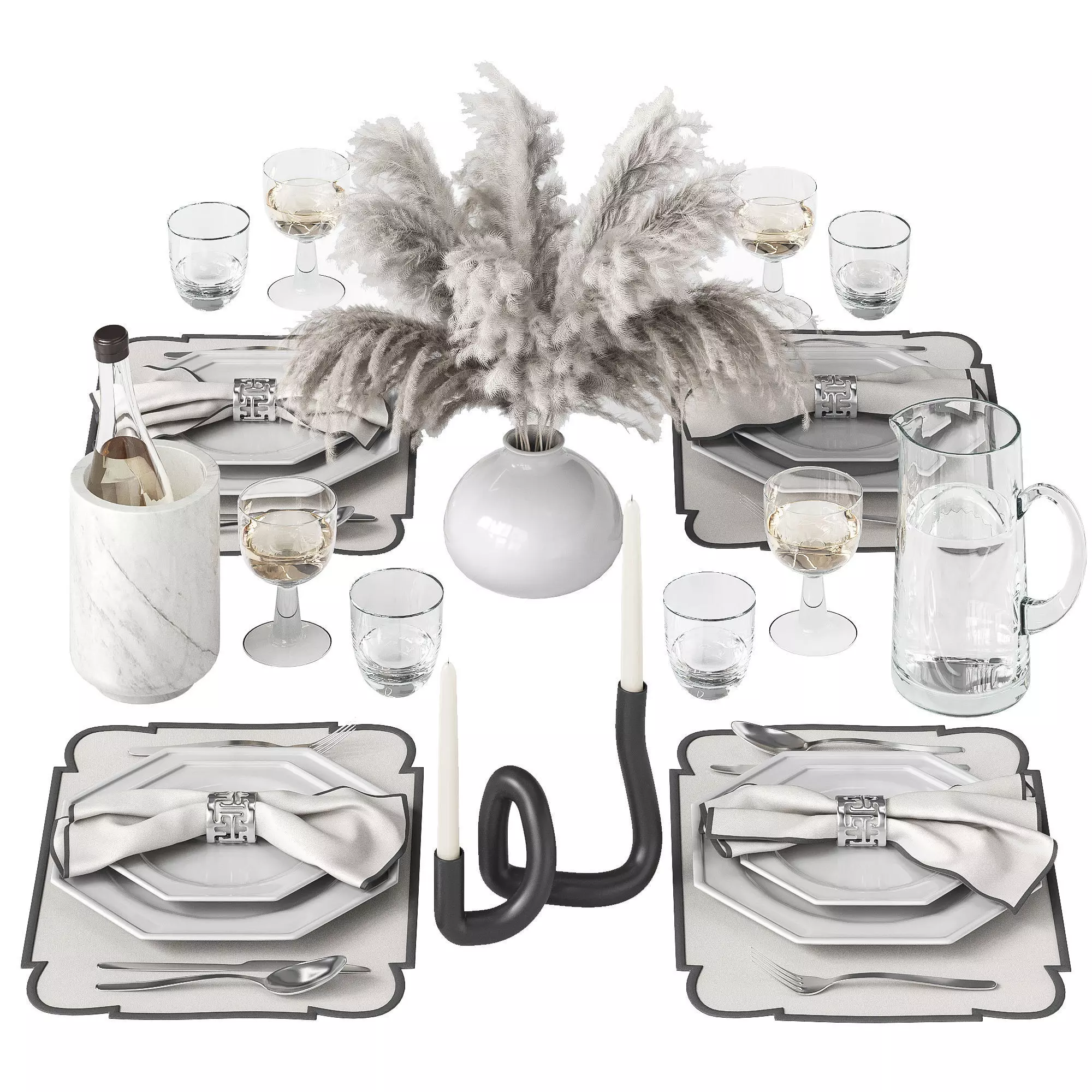 Table setting HM 01 3D model_1