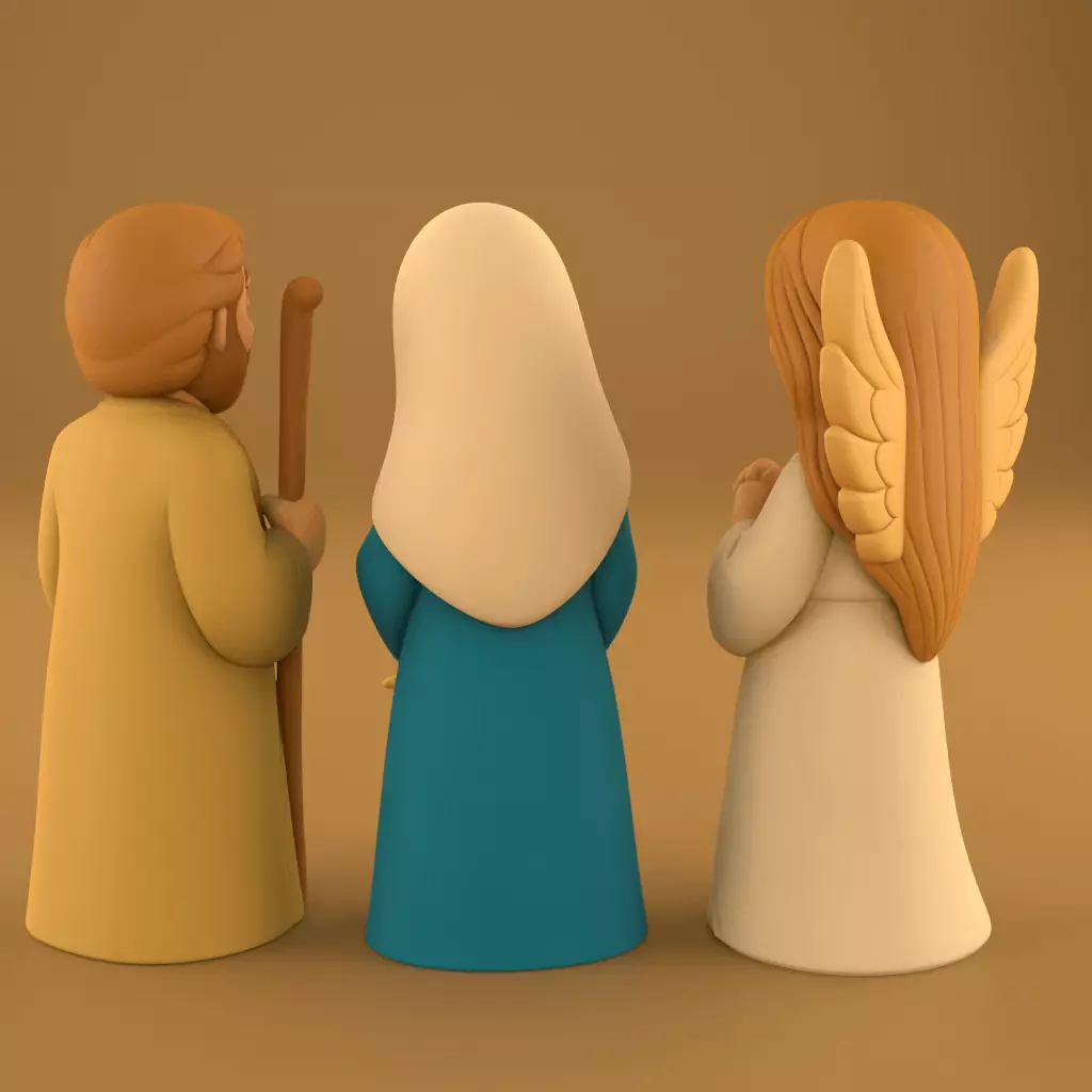 Joyful Nativity Scene STL Christmas 3D Print File 3D print model_2