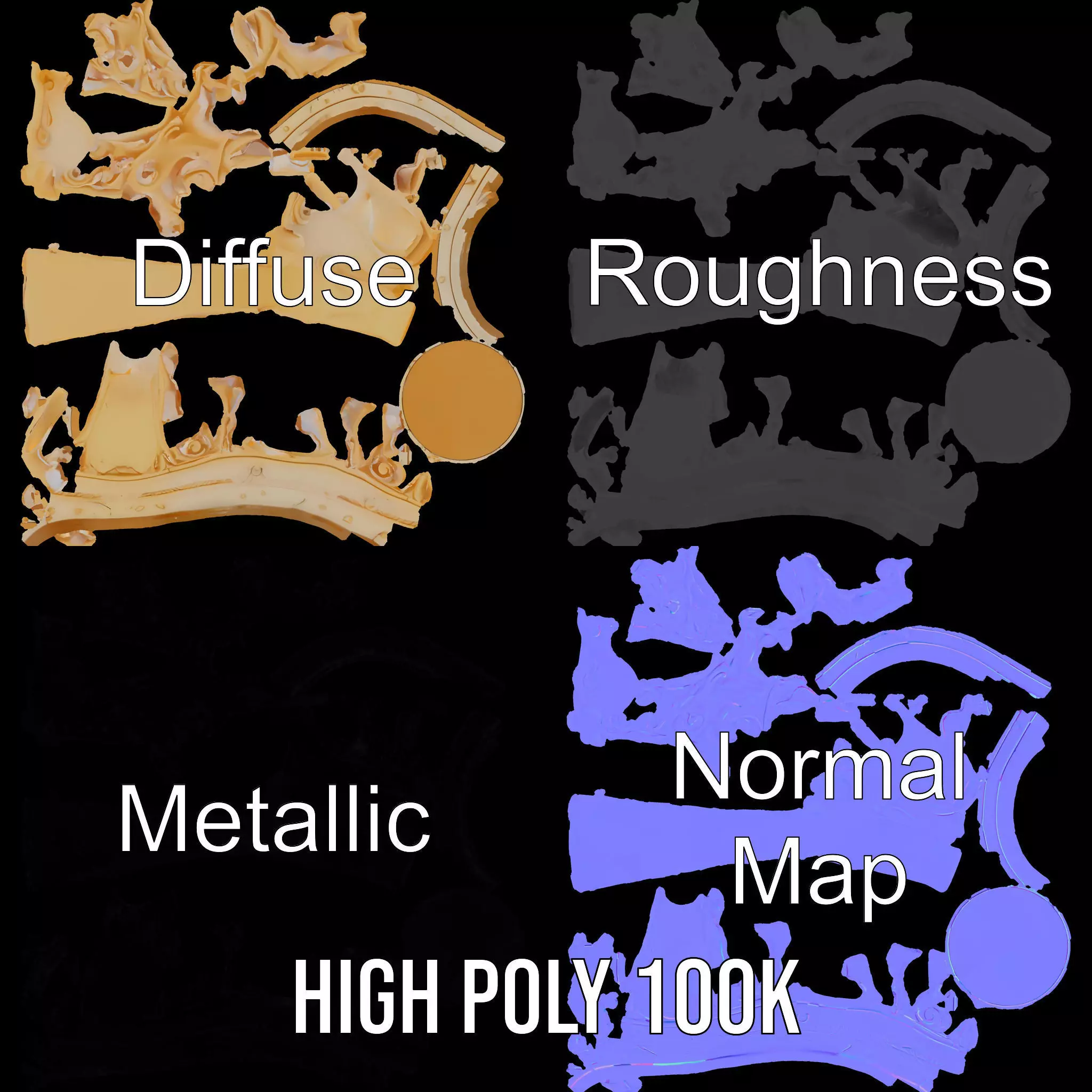 Elegant Ivory Knight model pack Low-poly 3D model_3