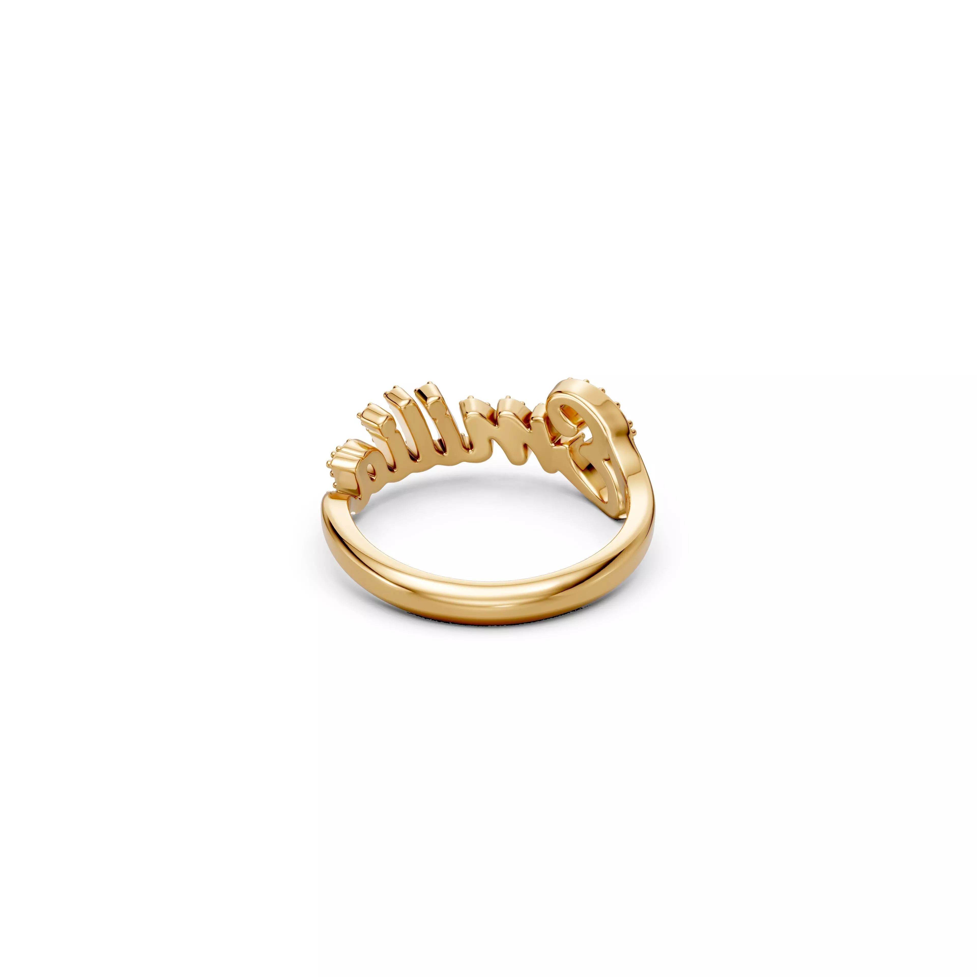 Emilia name ring 3D print model_3