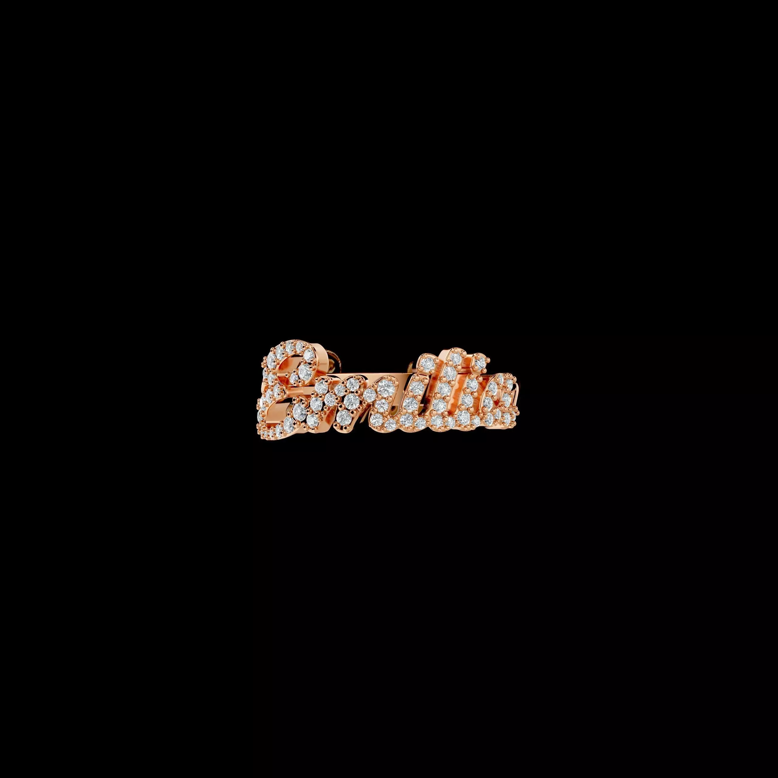 Emilia name ring 3D print model_20