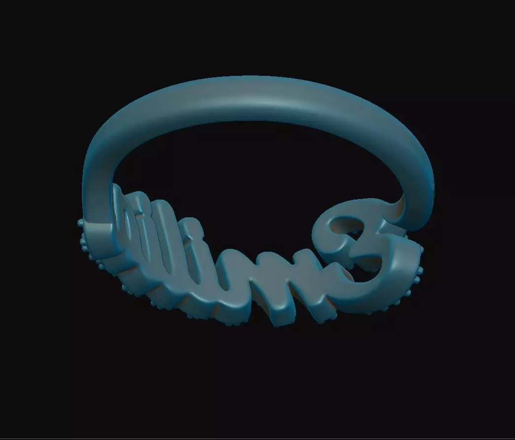 Emilia name ring 3D print model_8