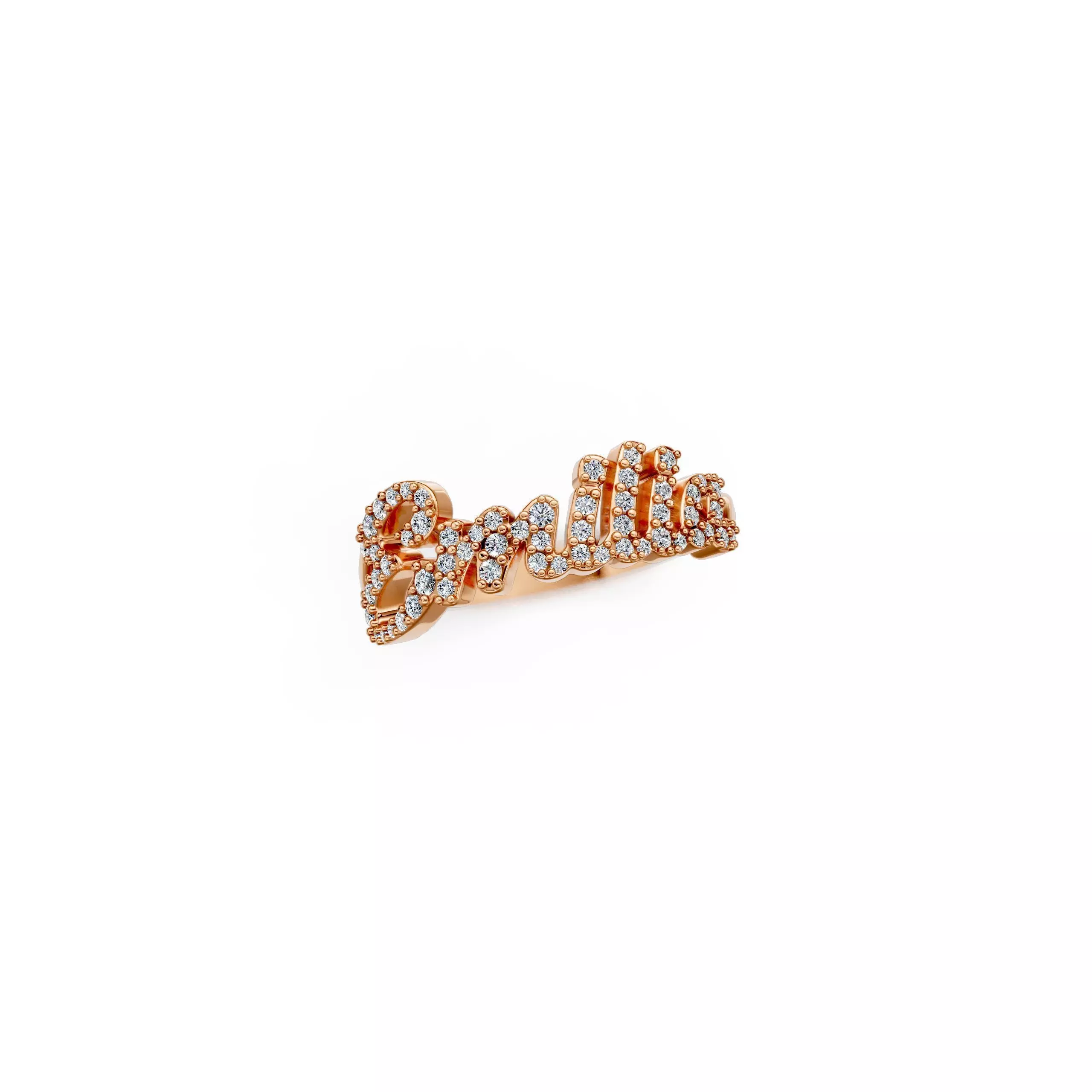 Emilia name ring 3D print model_12