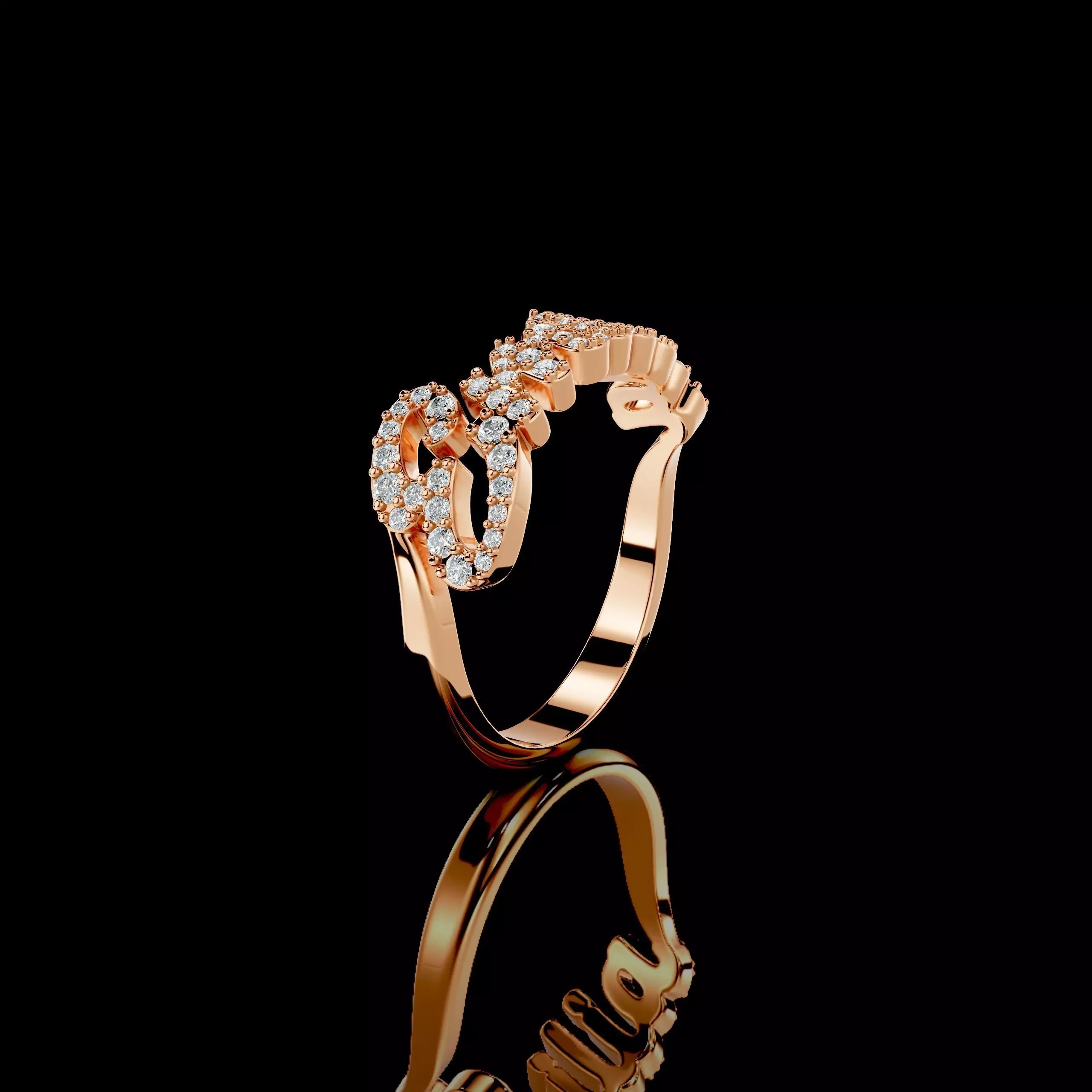 Emilia name ring 3D print model_17