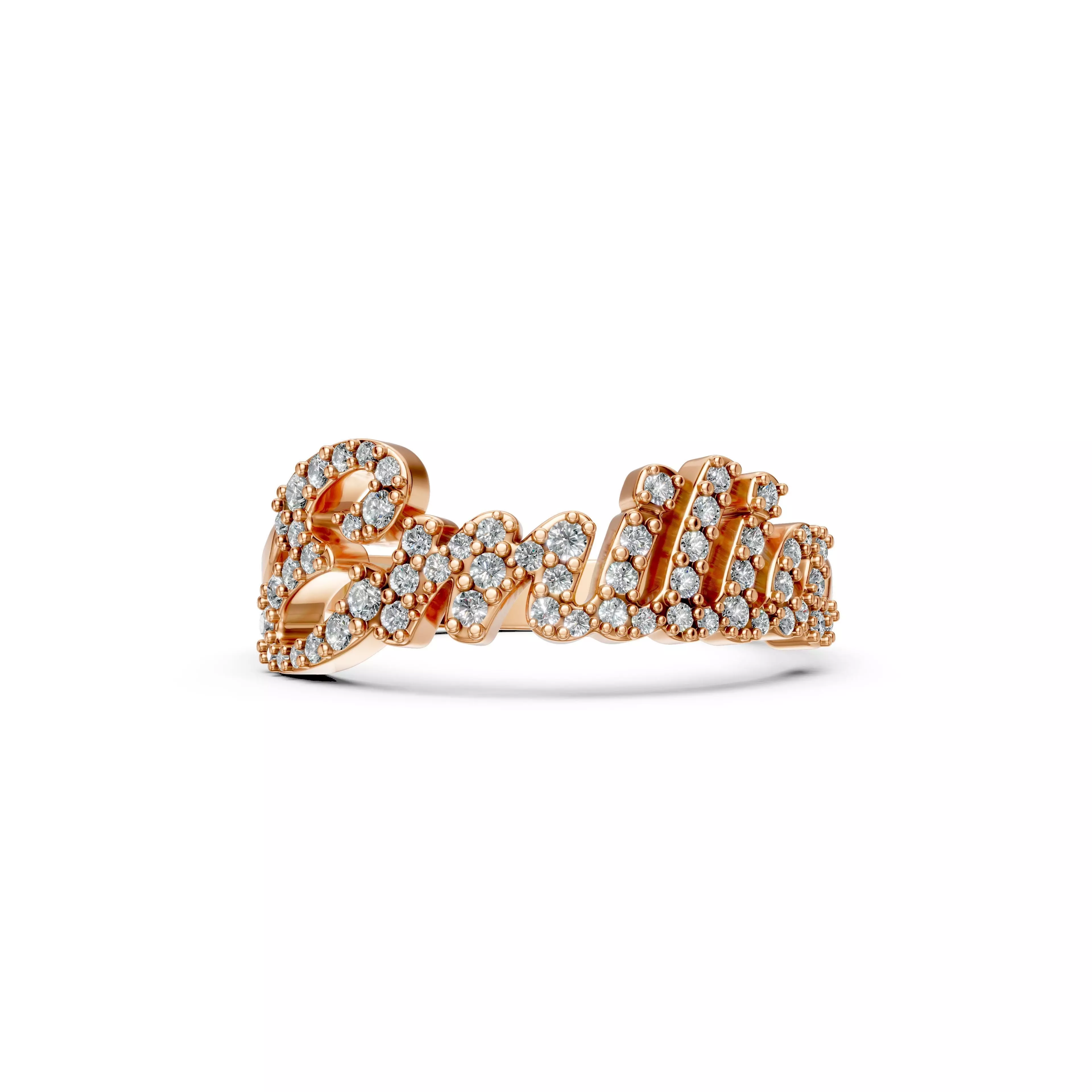 Emilia name ring 3D print model_13