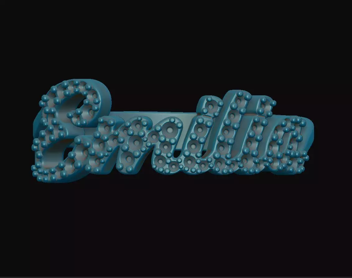 Emilia name ring 3D print model_6