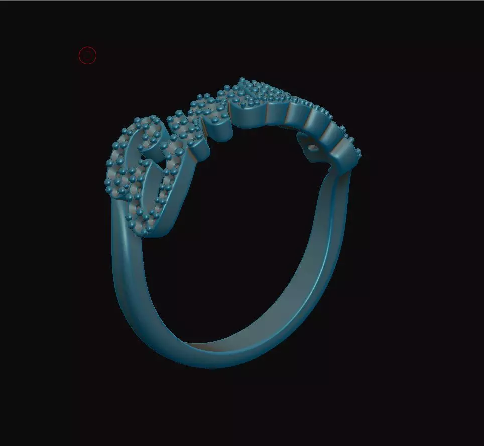 Emilia name ring 3D print model_7