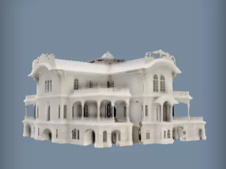 3d Model of Ornate two-story mansion 3D print model_3