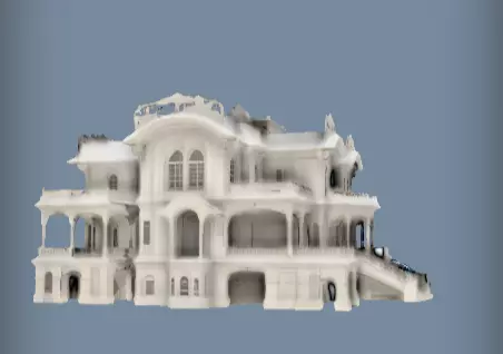 3d Model of Ornate two-story mansion 3D print model_2
