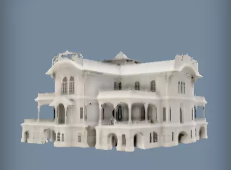 3d Model of Ornate two-story mansion 3D print model_5