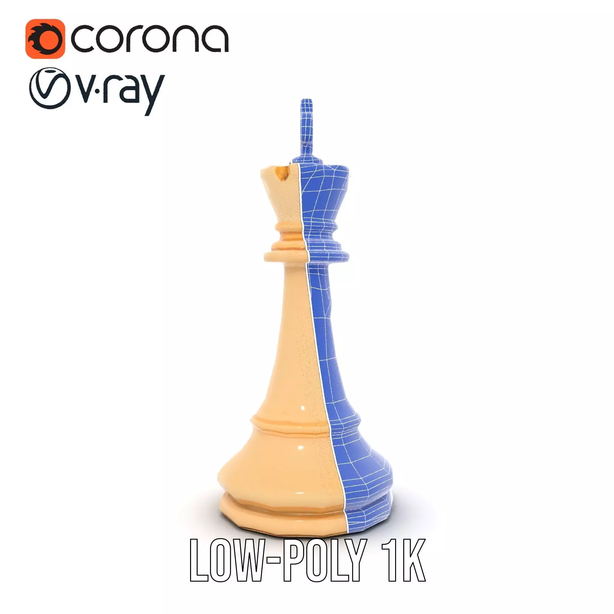 Ivory Chess King model pack Low-poly 3D model_31