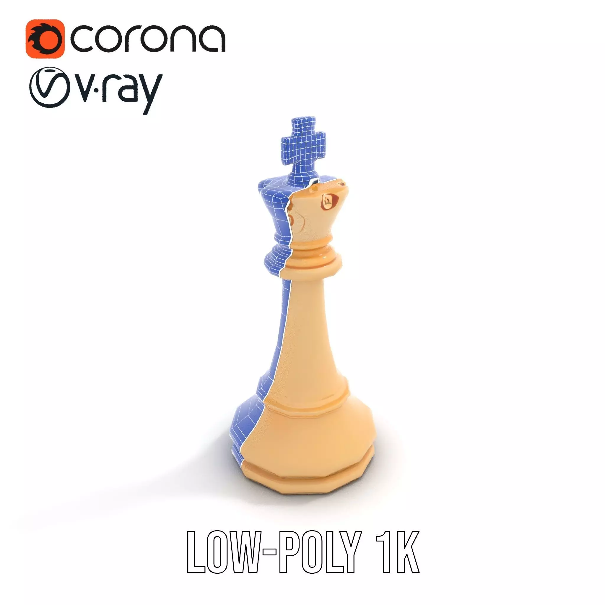 Ivory Chess King model pack Low-poly 3D model_28