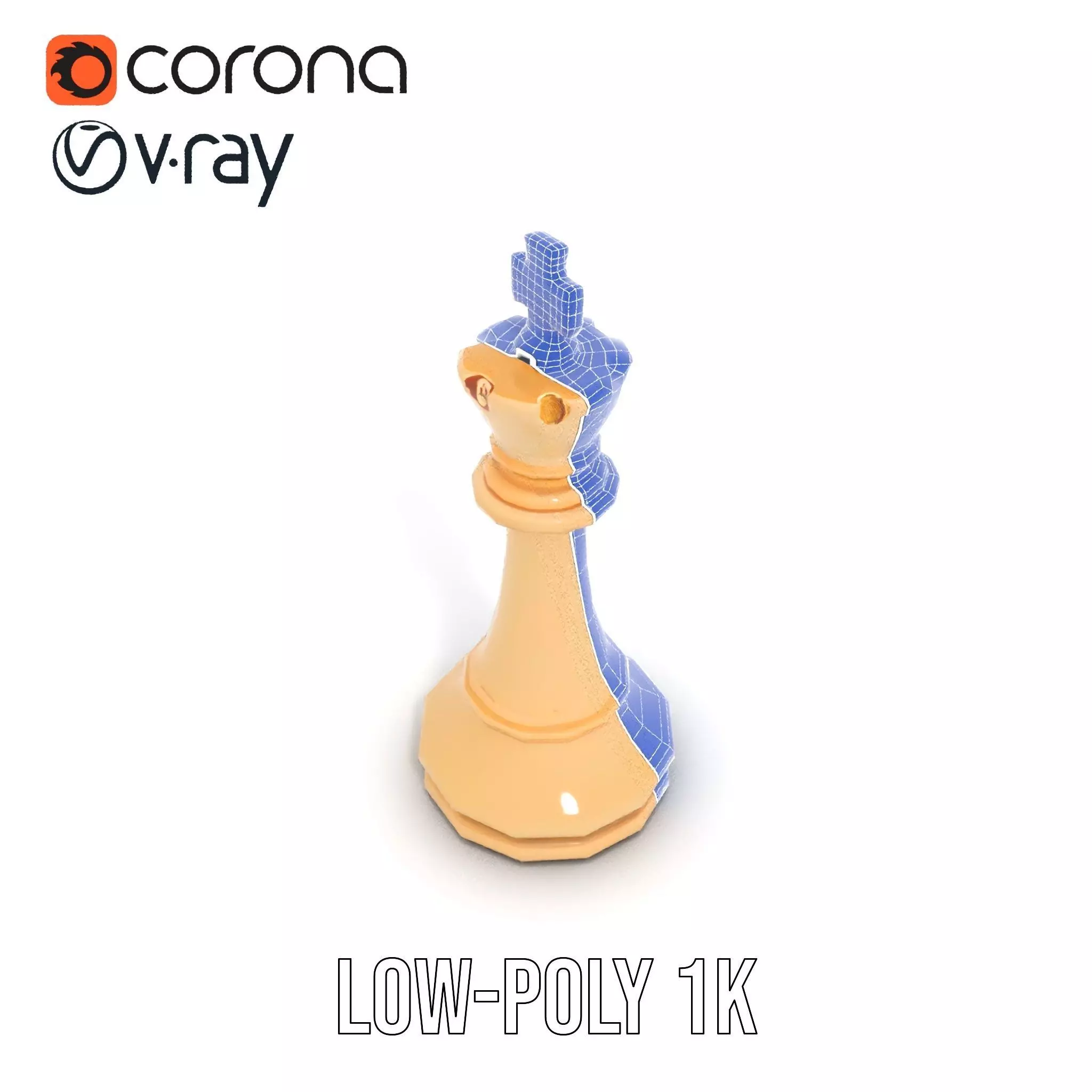 Ivory Chess King model pack Low-poly 3D model_14