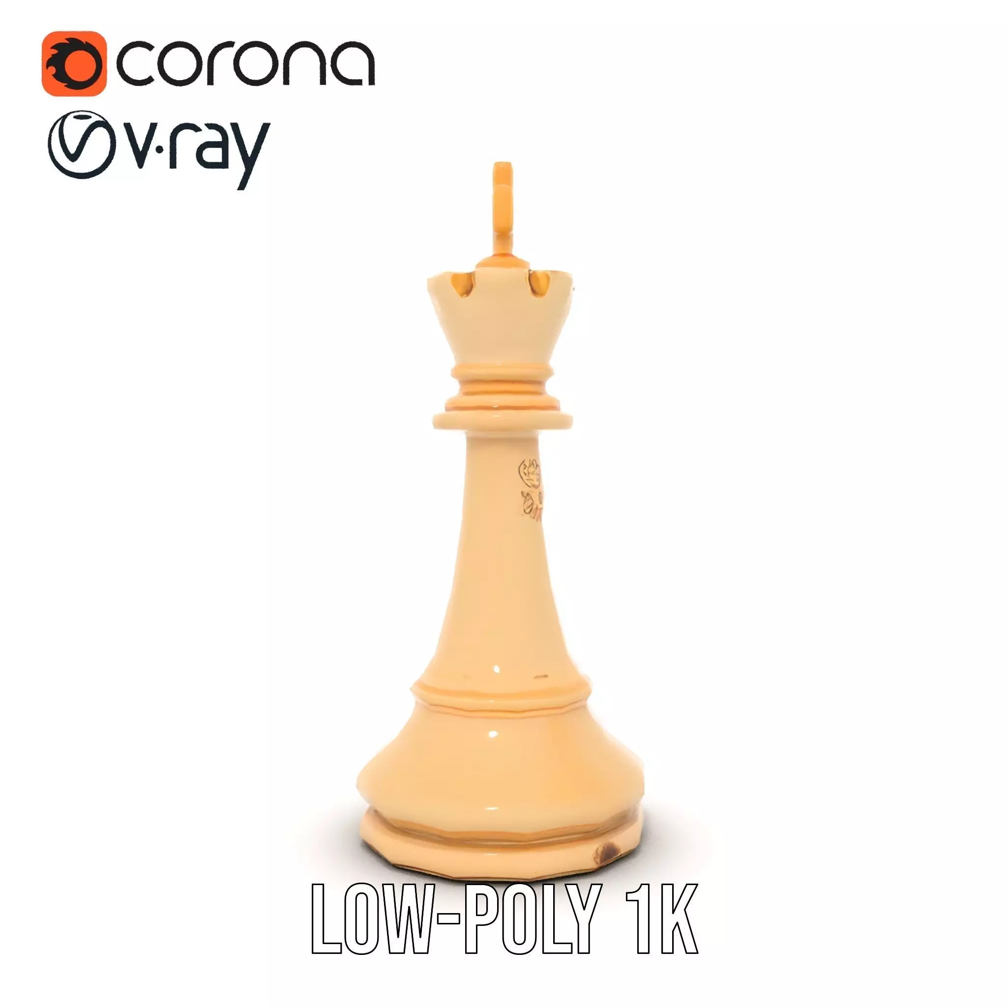 Ivory Chess King model pack Low-poly 3D model_22
