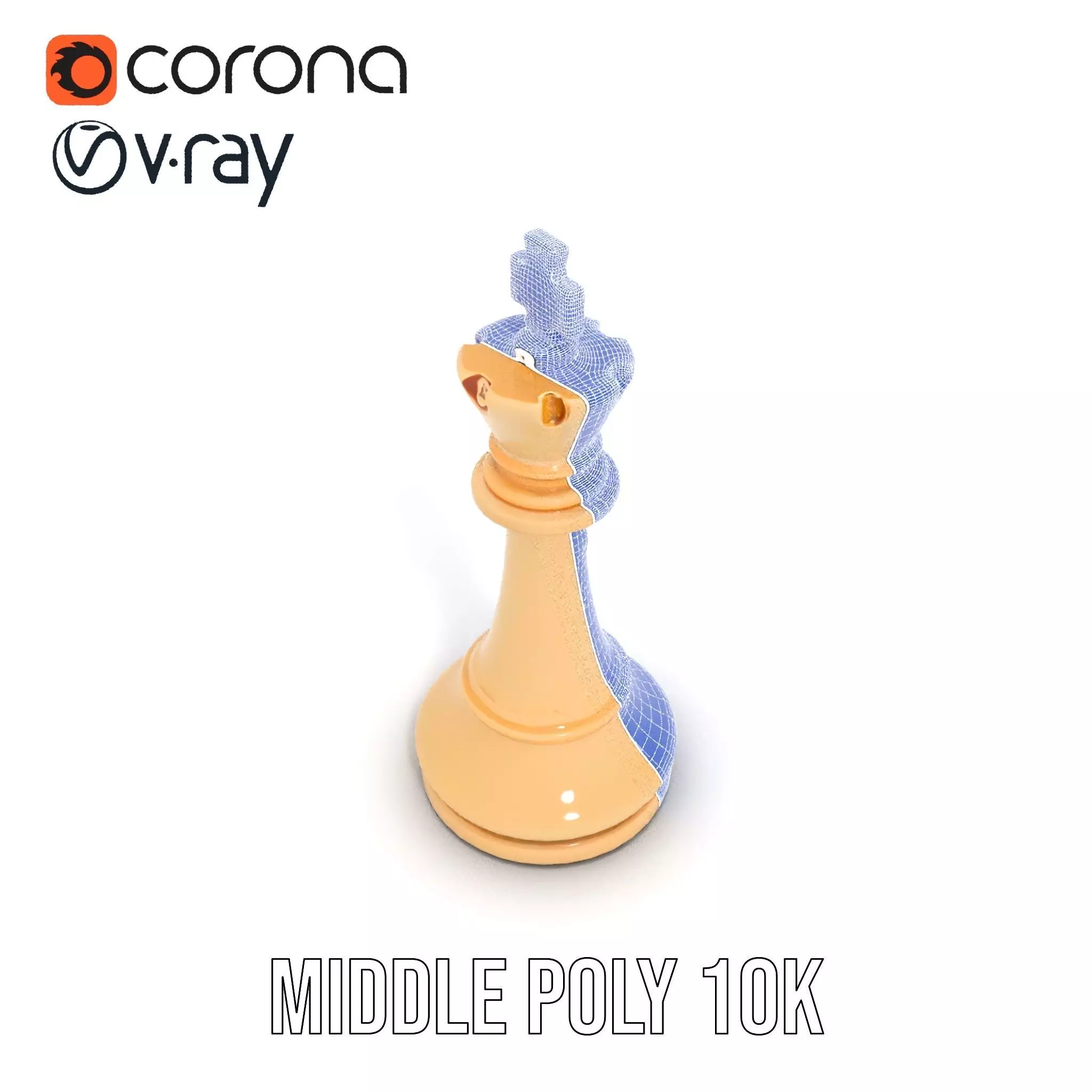 Ivory Chess King model pack Low-poly 3D model_16