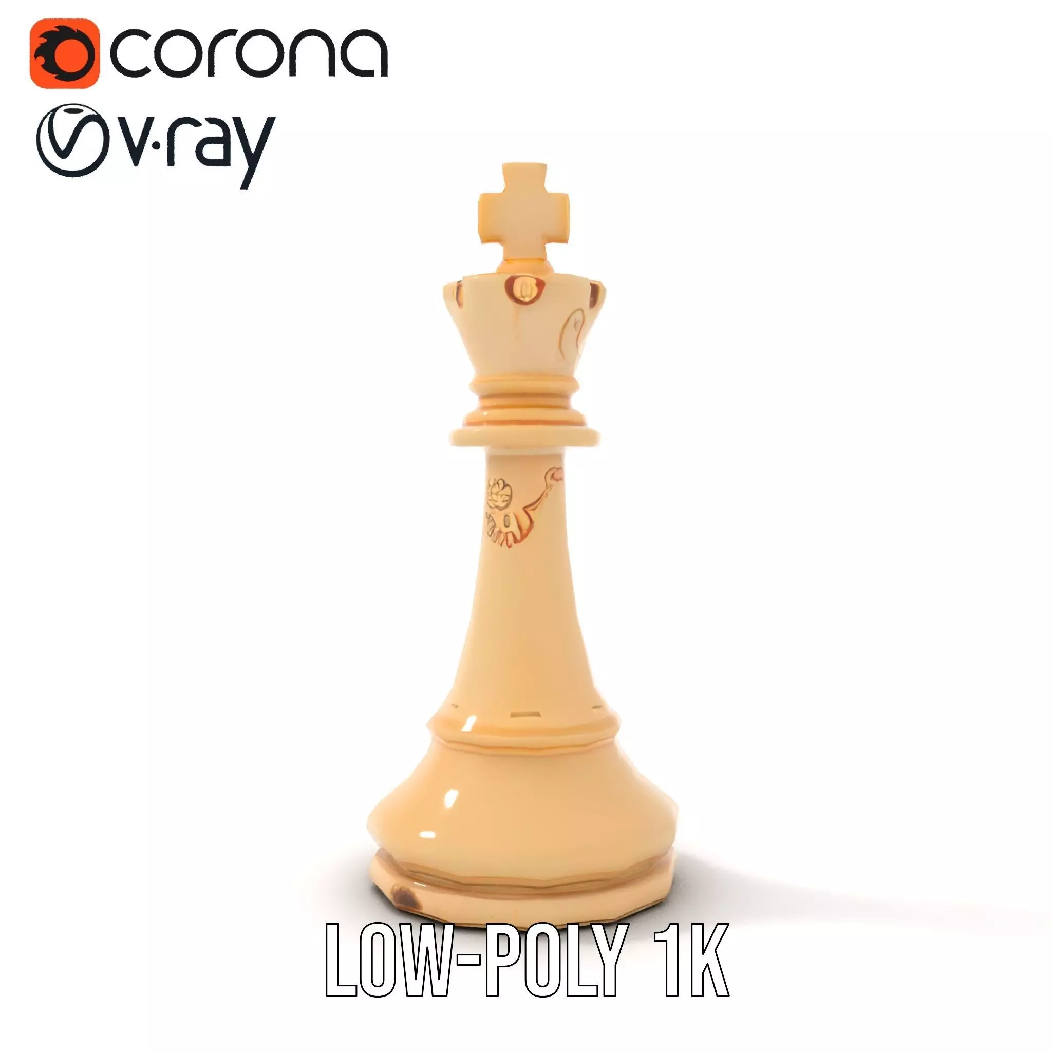 Ivory Chess King model pack Low-poly 3D model_19