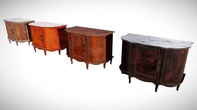Ornate Floor Cabinet Low-poly 3D model