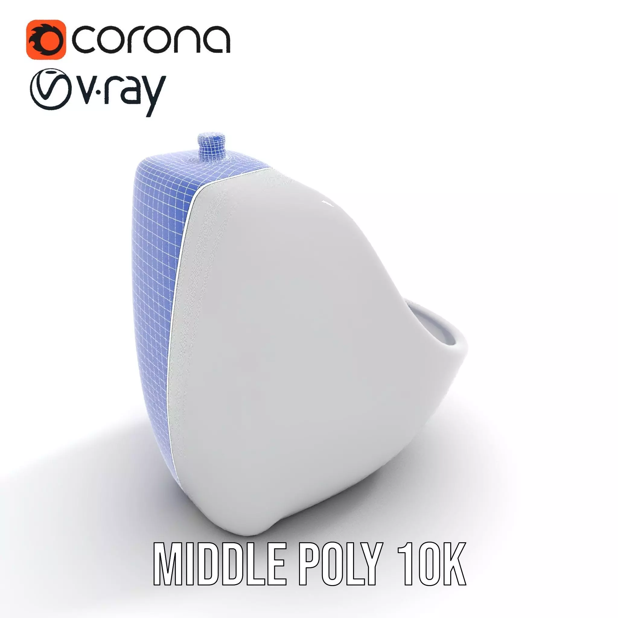Modern White Urinal model pack Low-poly 3D model_26