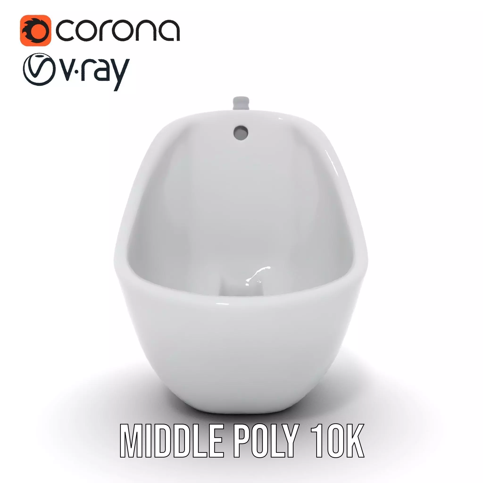 Modern White Urinal model pack Low-poly 3D model_21