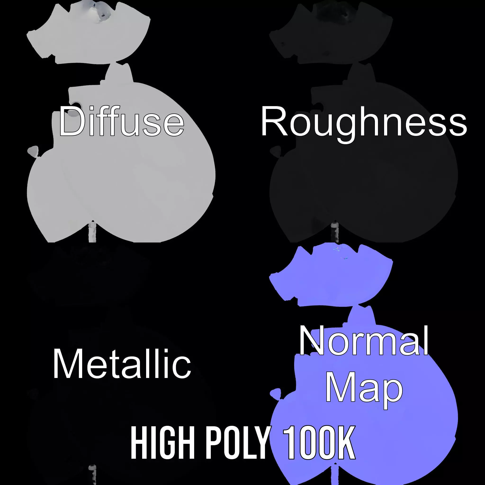 Modern White Urinal model pack Low-poly 3D model_3