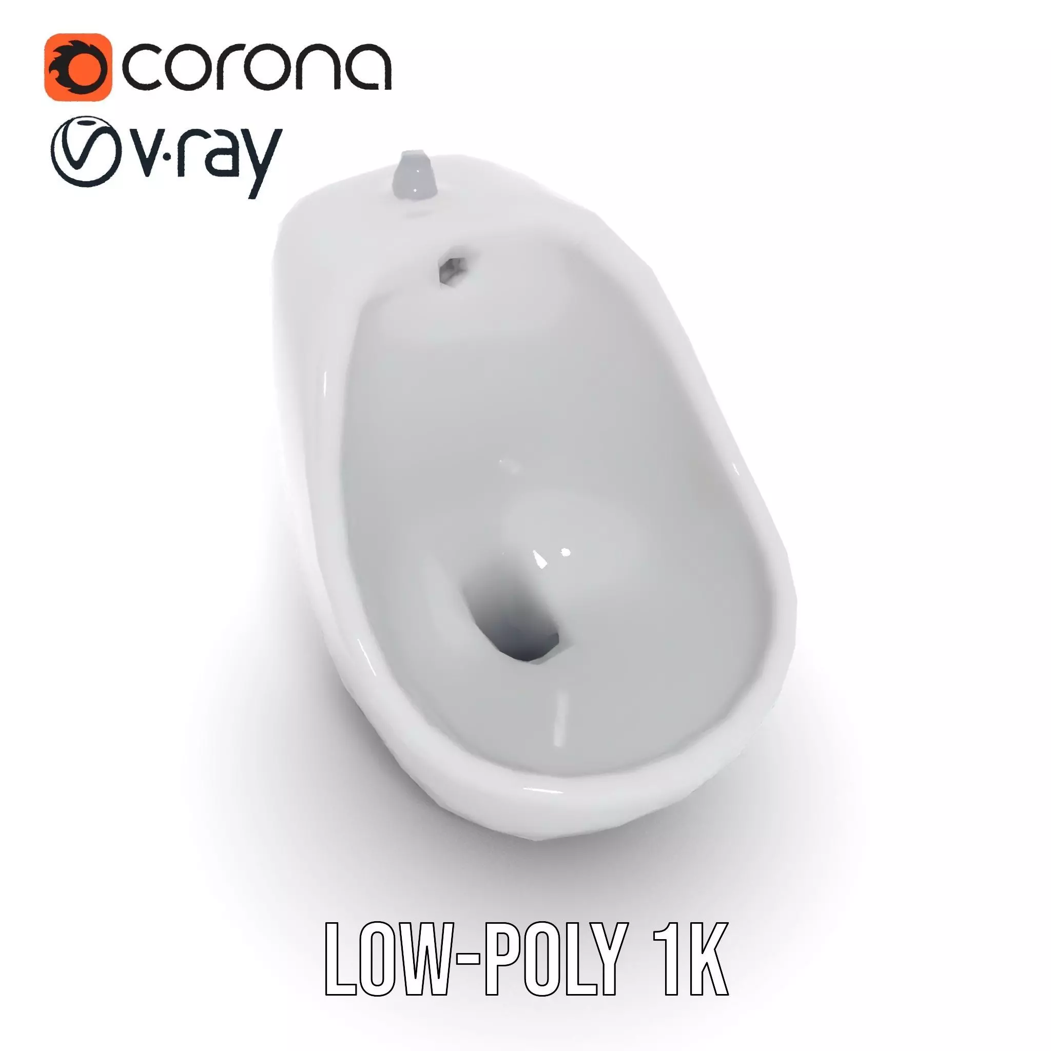 Modern White Urinal model pack Low-poly 3D model_25