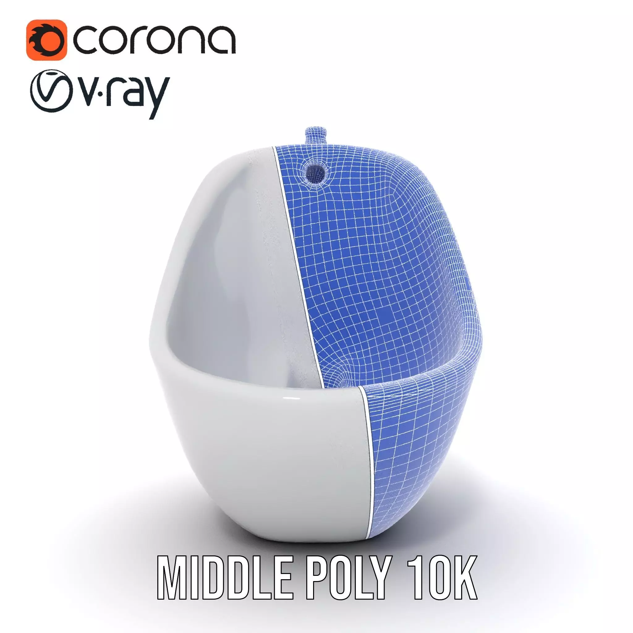 Modern White Urinal model pack Low-poly 3D model_29