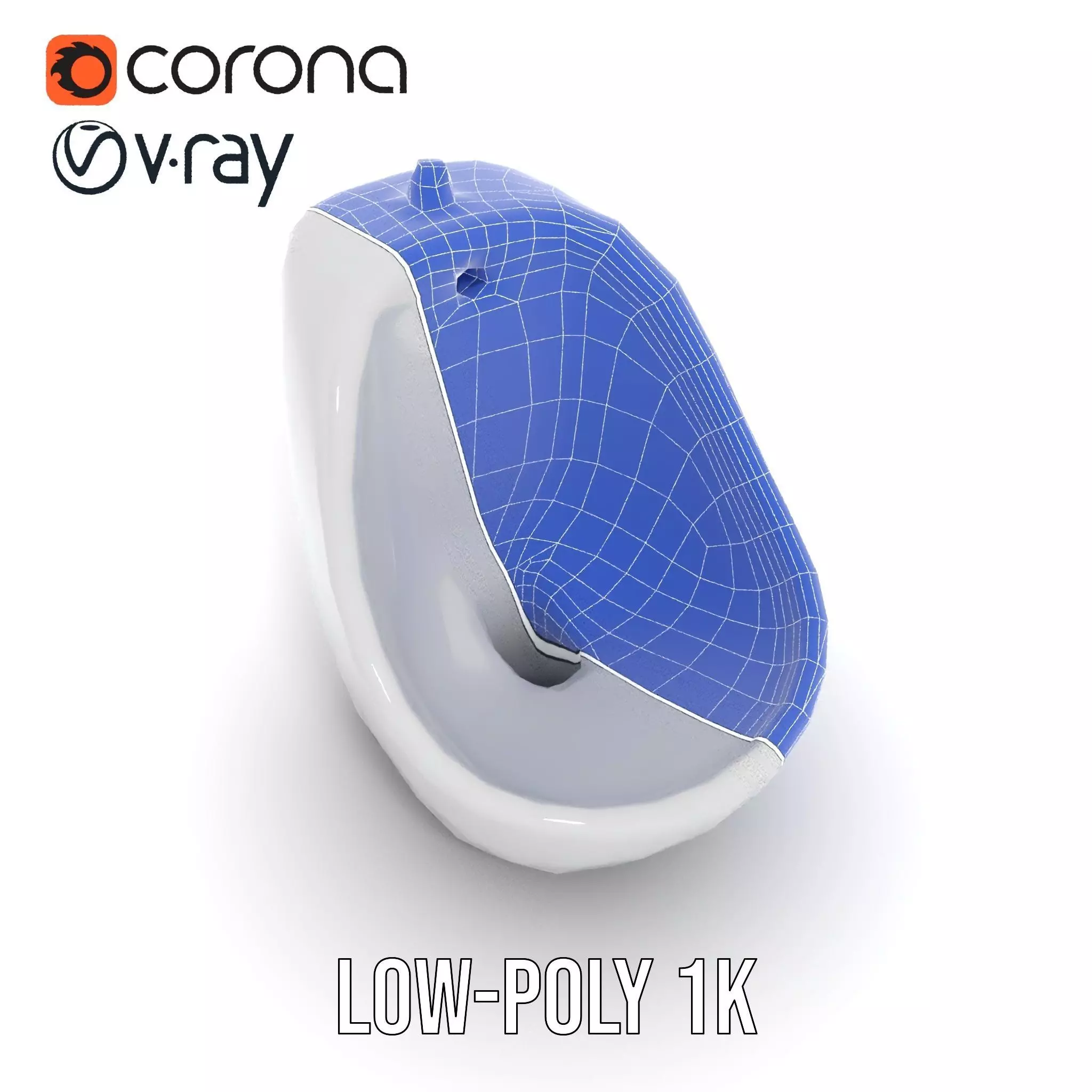 Modern White Urinal model pack Low-poly 3D model_19