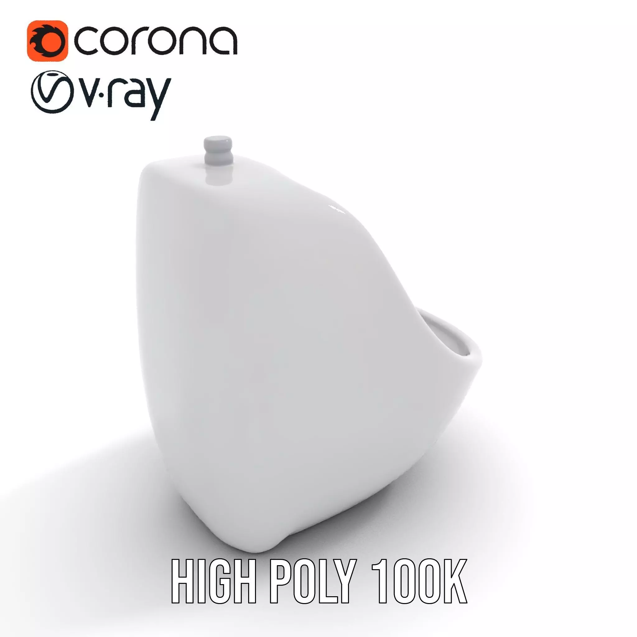 Modern White Urinal model pack Low-poly 3D model_13