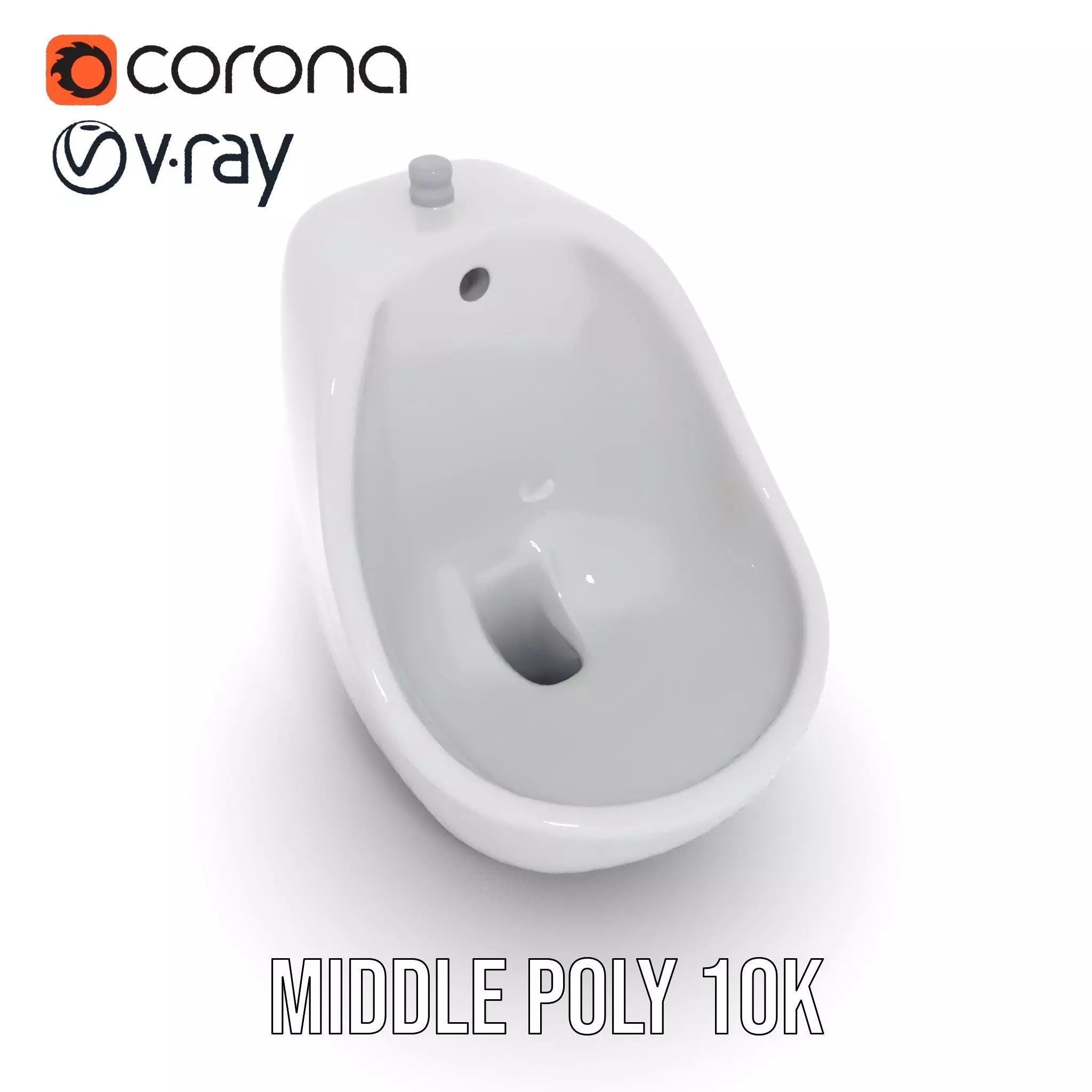 Modern White Urinal model pack Low-poly 3D model_14