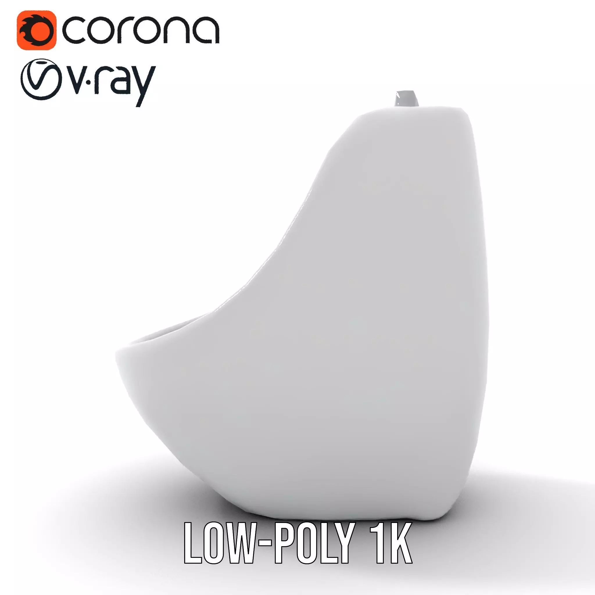 Modern White Urinal model pack Low-poly 3D model_9