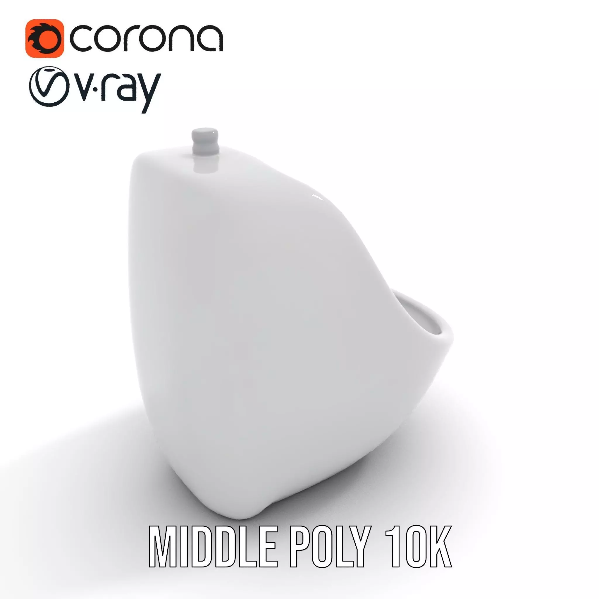 Modern White Urinal model pack Low-poly 3D model_11